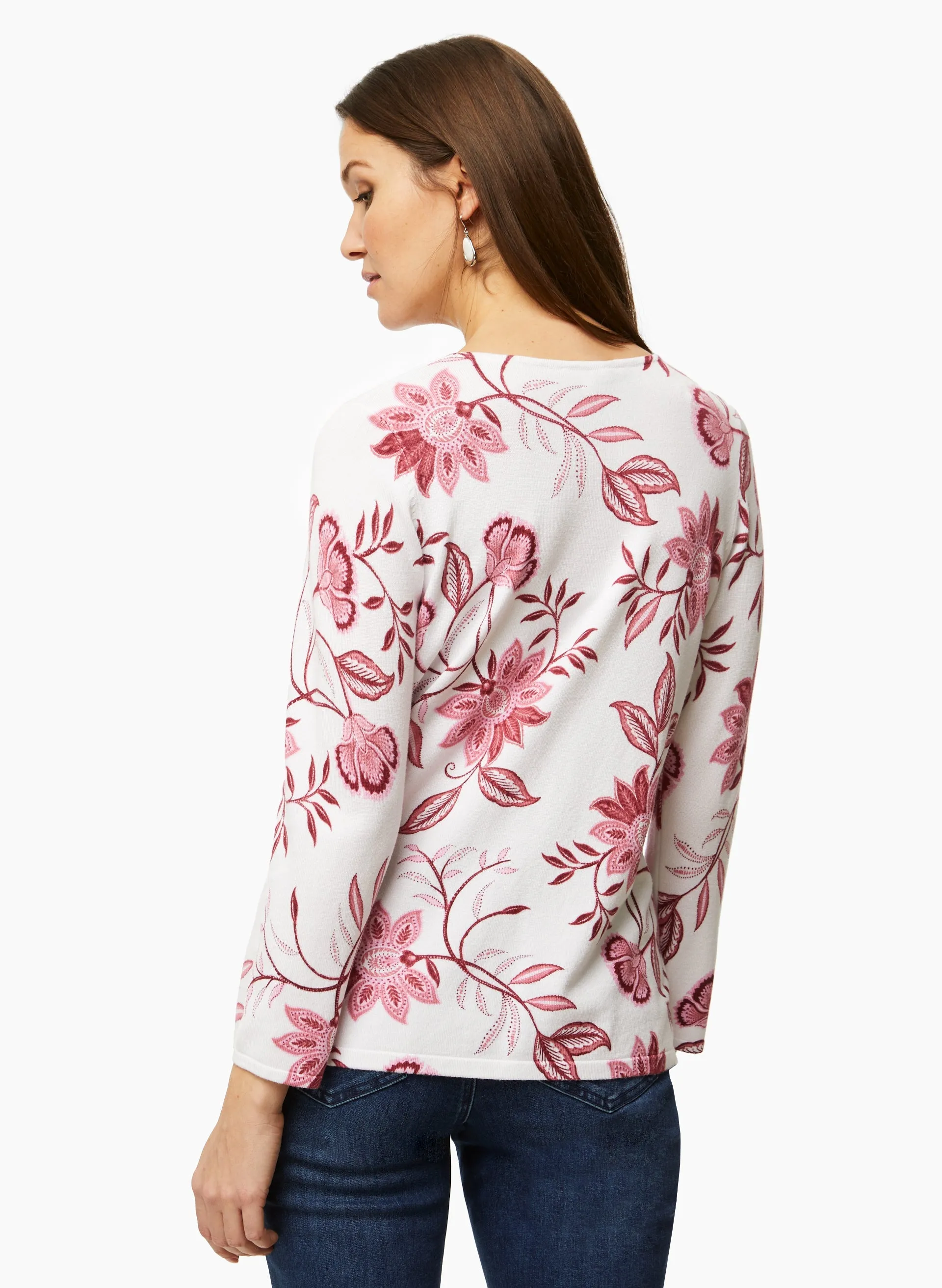 Boat Neck Floral Motif Sweater sold by Laura product image thumbnail 4