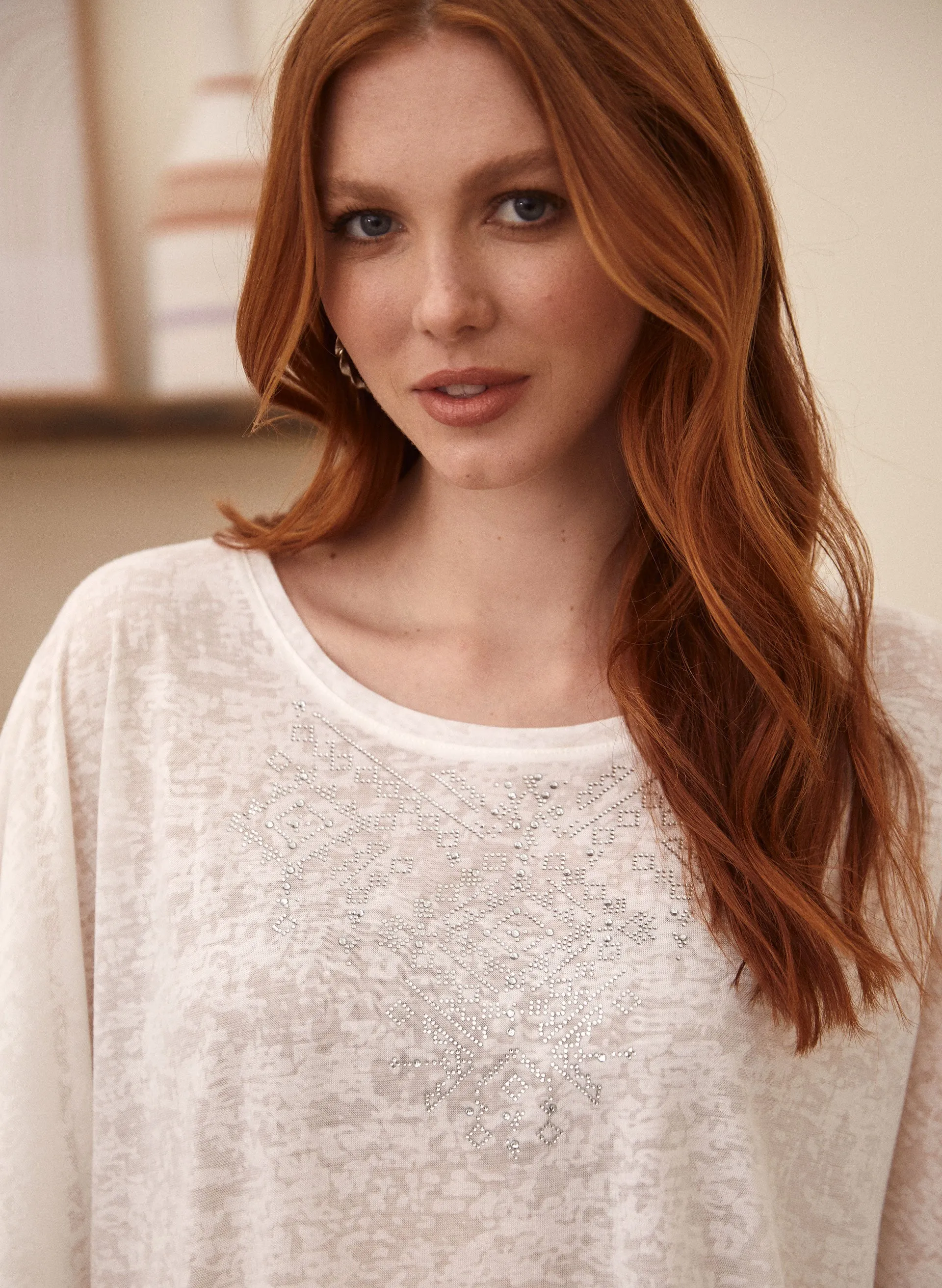 Embellished Burnout Tee sold by Laura