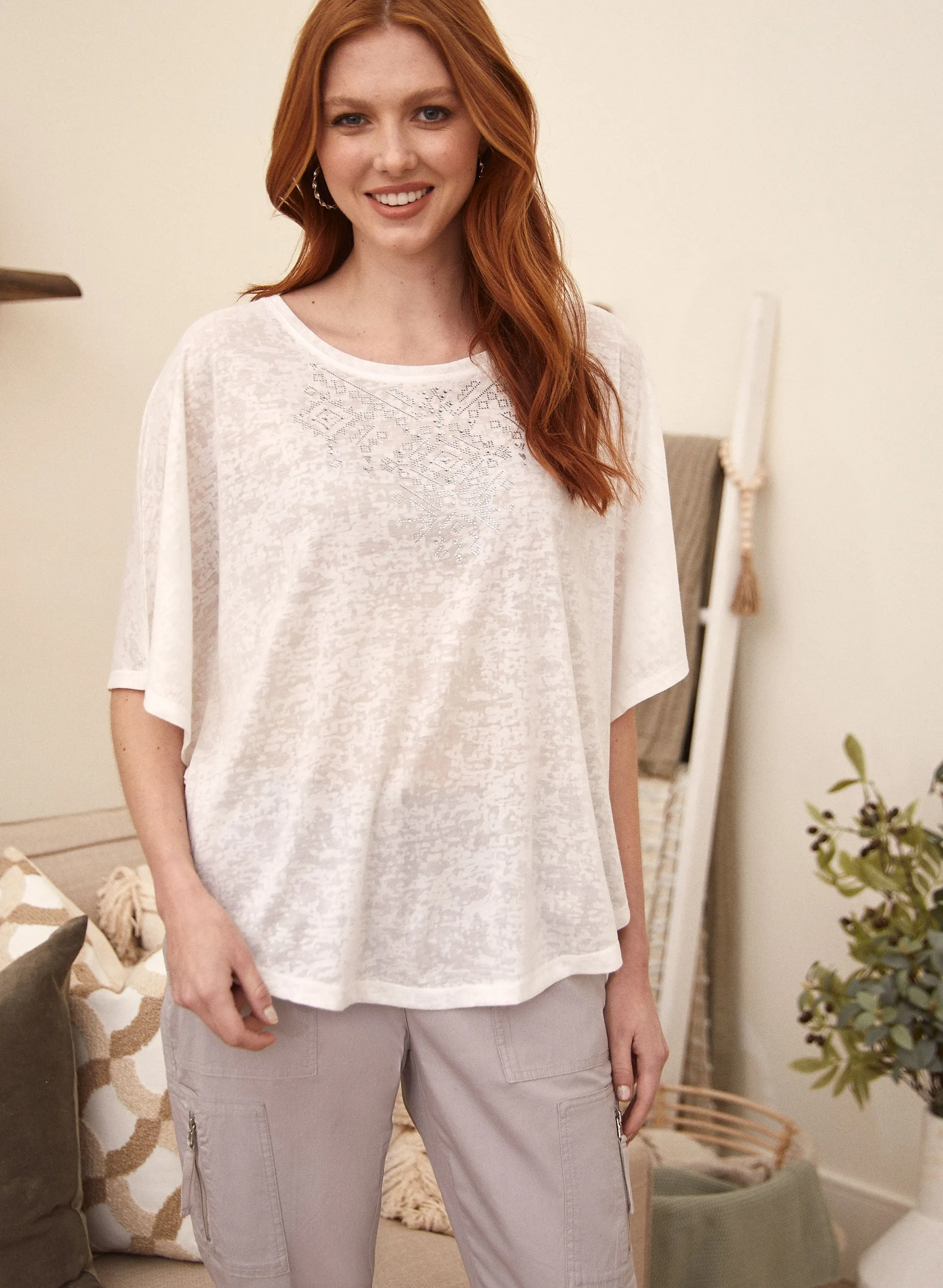 Embellished Burnout Tee sold by Laura product image thumbnail 2