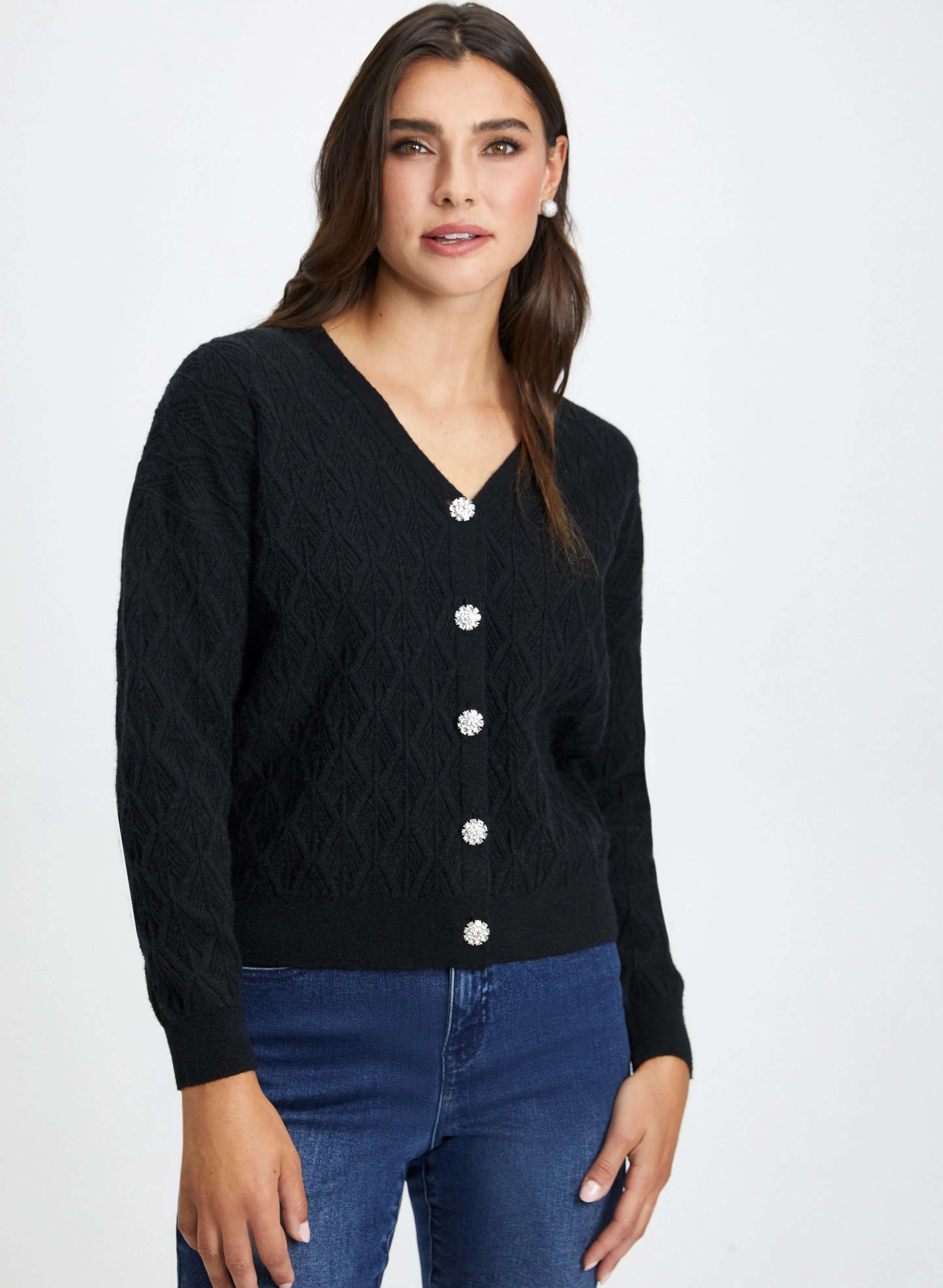 Embellished Button Cardigan sold by Laura