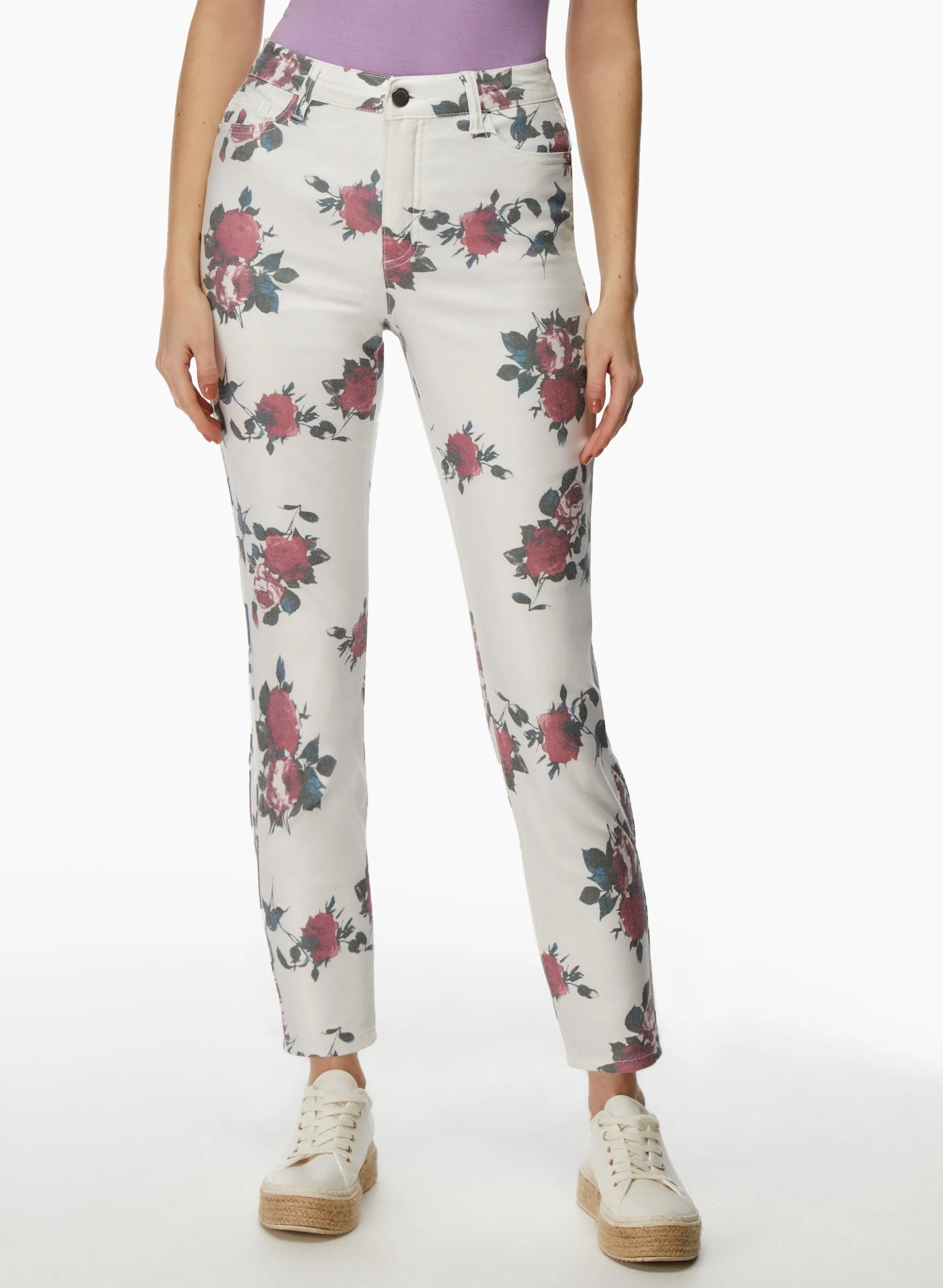 Floral Print Slim Leg Jeans sold by Laura