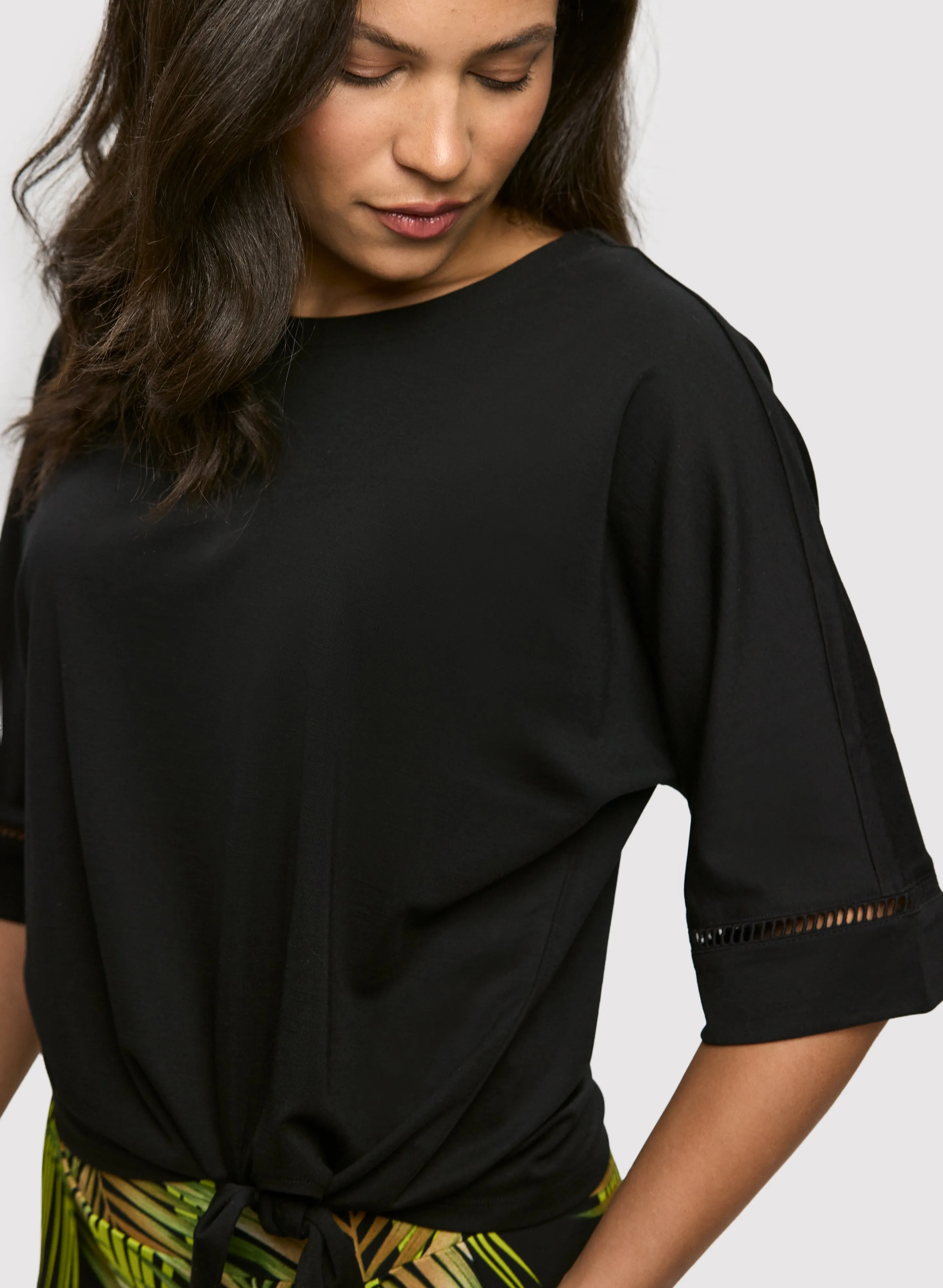 3/4 Sleeve Openwork Top sold by Laura product image thumbnail 2