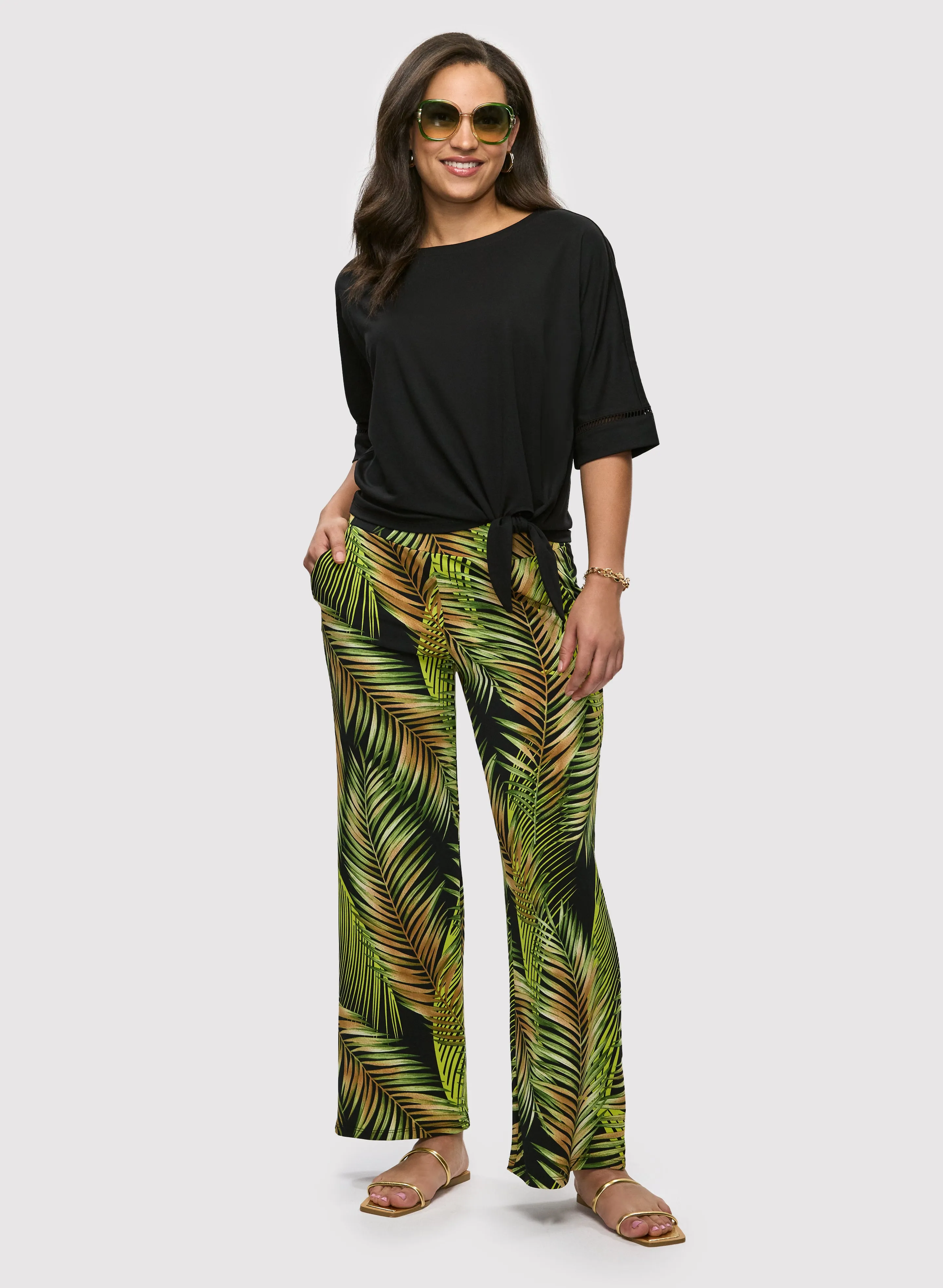 3/4 Sleeve Openwork Top sold by Laura product image thumbnail 3