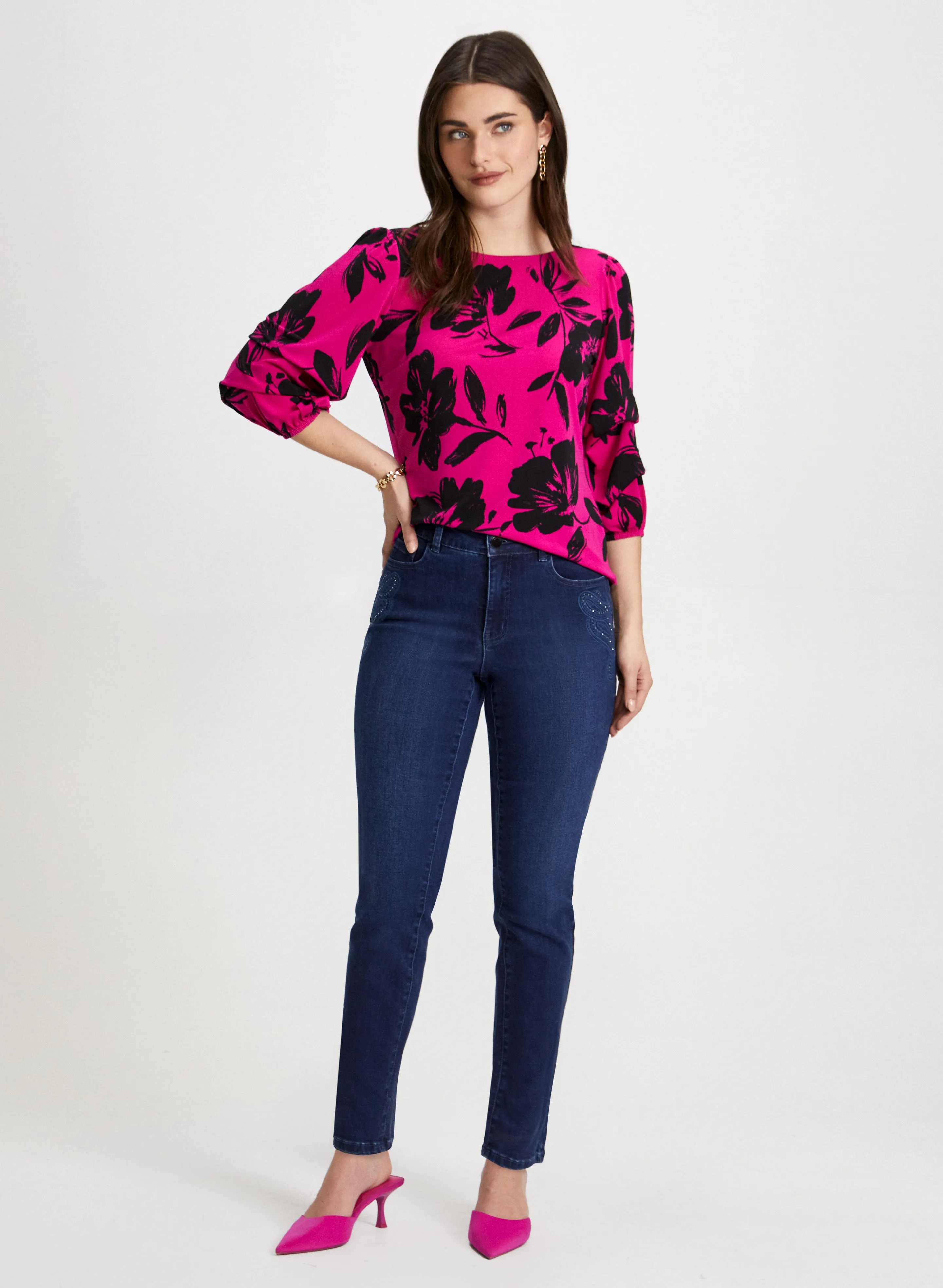 Embroidered Straight Leg Jeans sold by Laura product image thumbnail 3