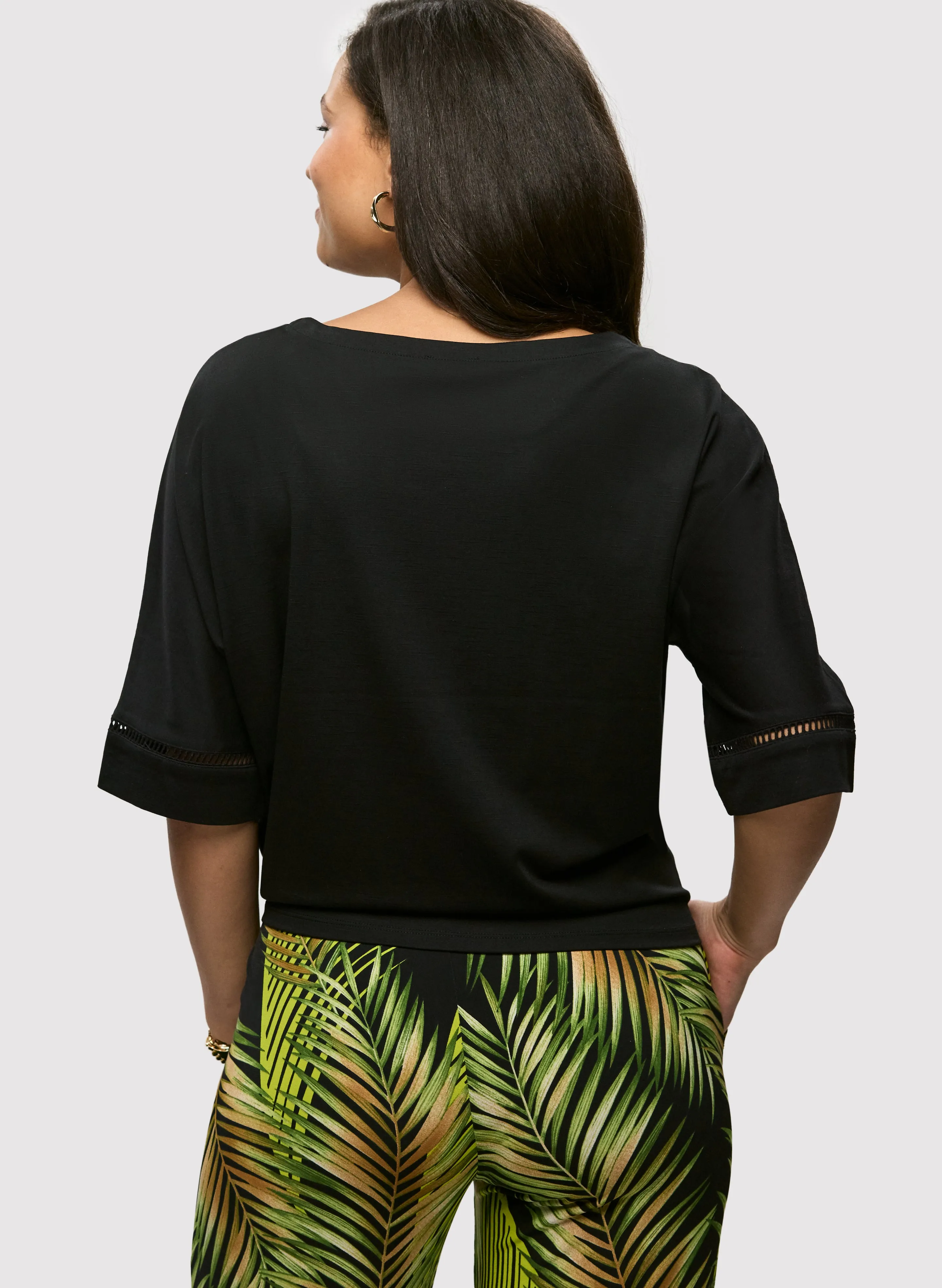 3/4 Sleeve Openwork Top sold by Laura product image thumbnail 4