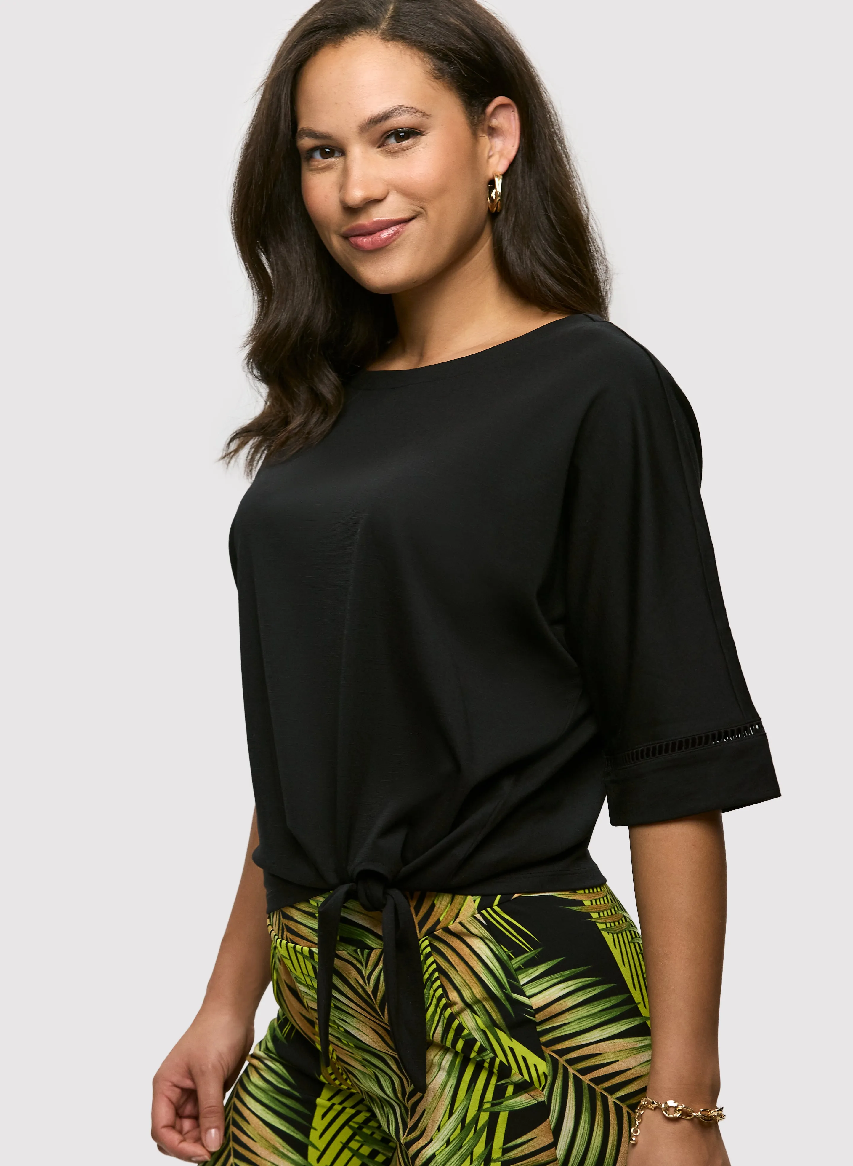 3/4 Sleeve Openwork Top sold by Laura product image thumbnail 5
