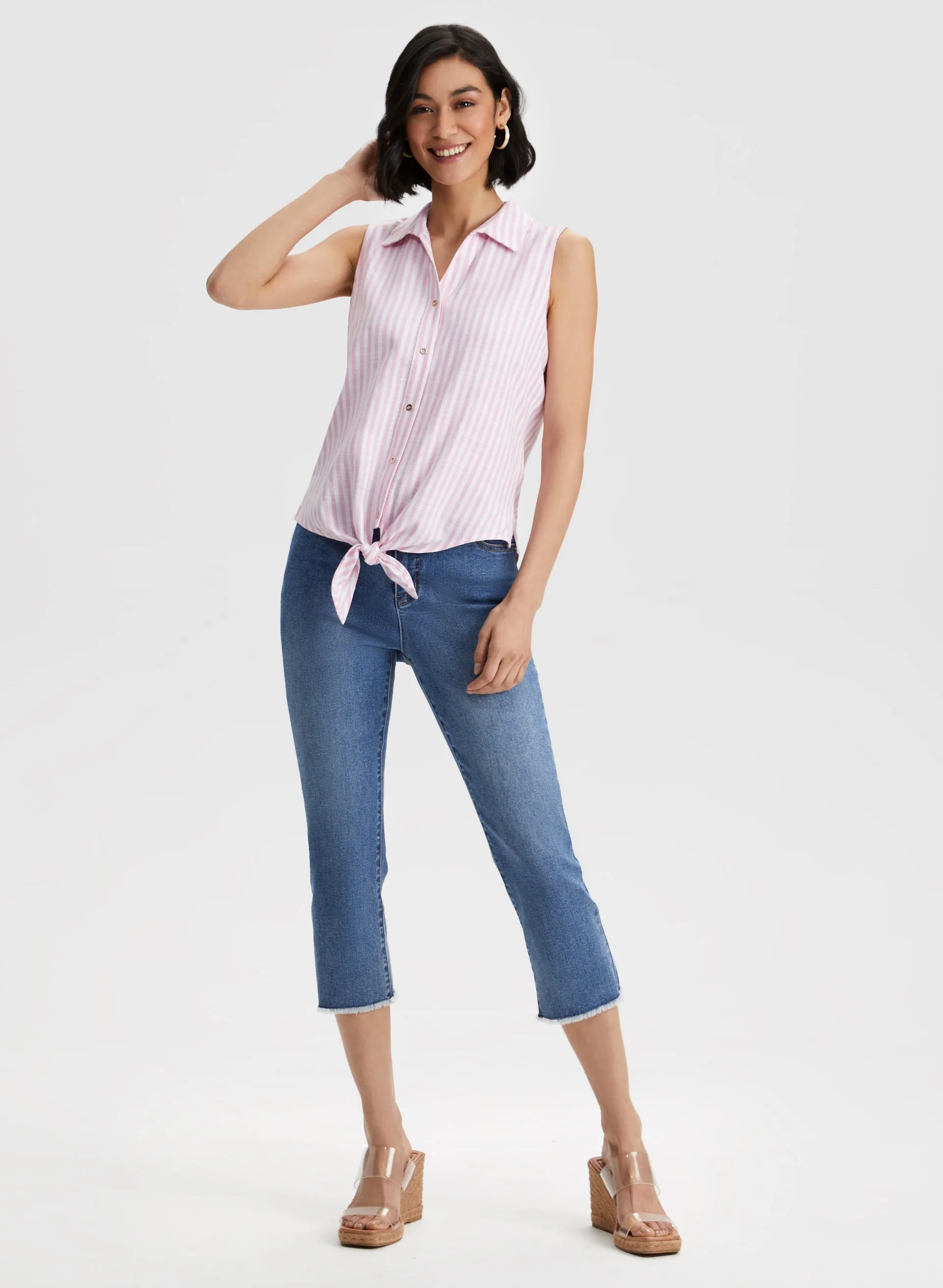 Stripe Print Shirt Collar Blouse sold by Laura product image thumbnail 3