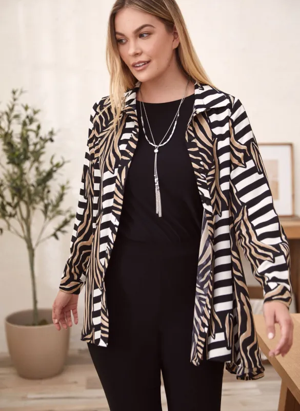 Leaf Print Button Down Top sold by Laura