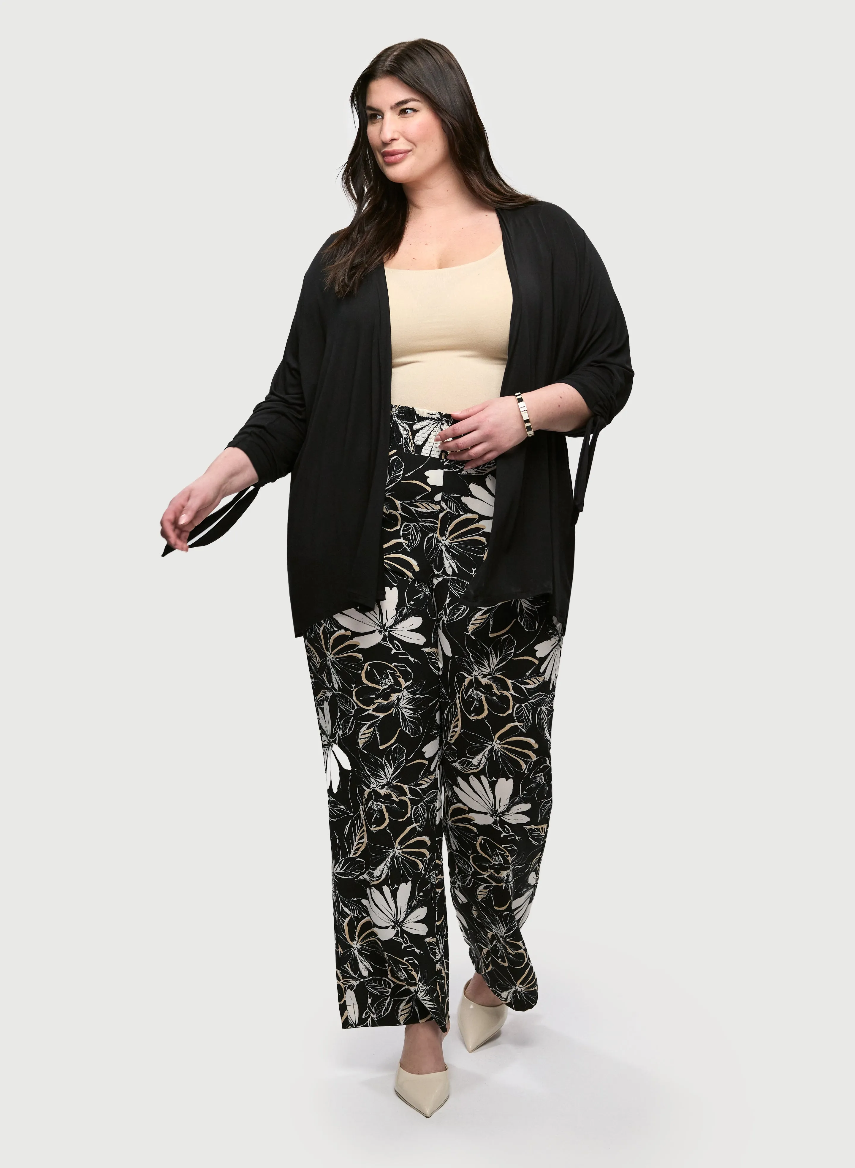 Cascade-Front Cover Up & Floral Wide Leg Pants sold by Laura