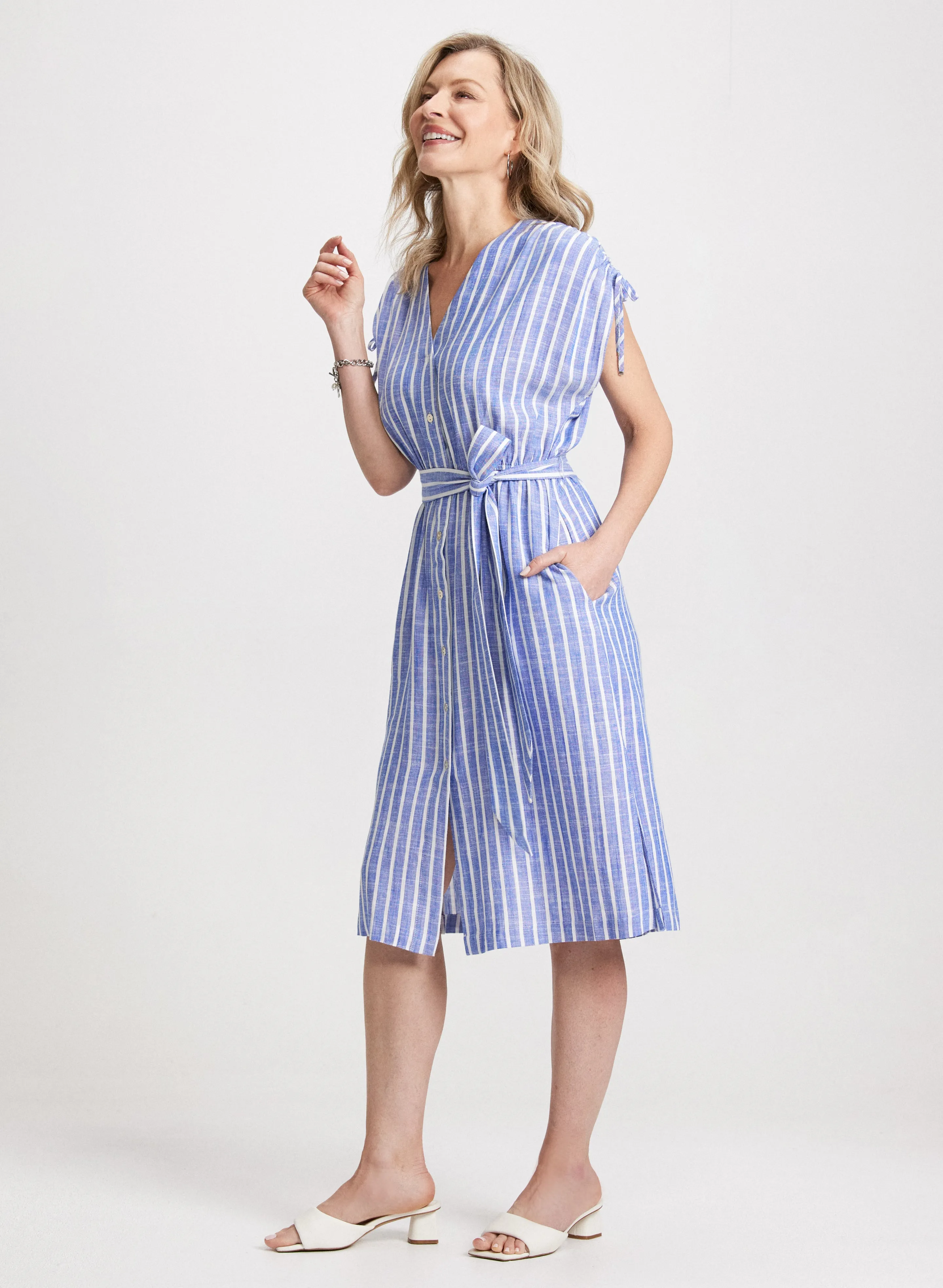 Midi Striped Linen Blend Dress sold by Laura product image thumbnail 2