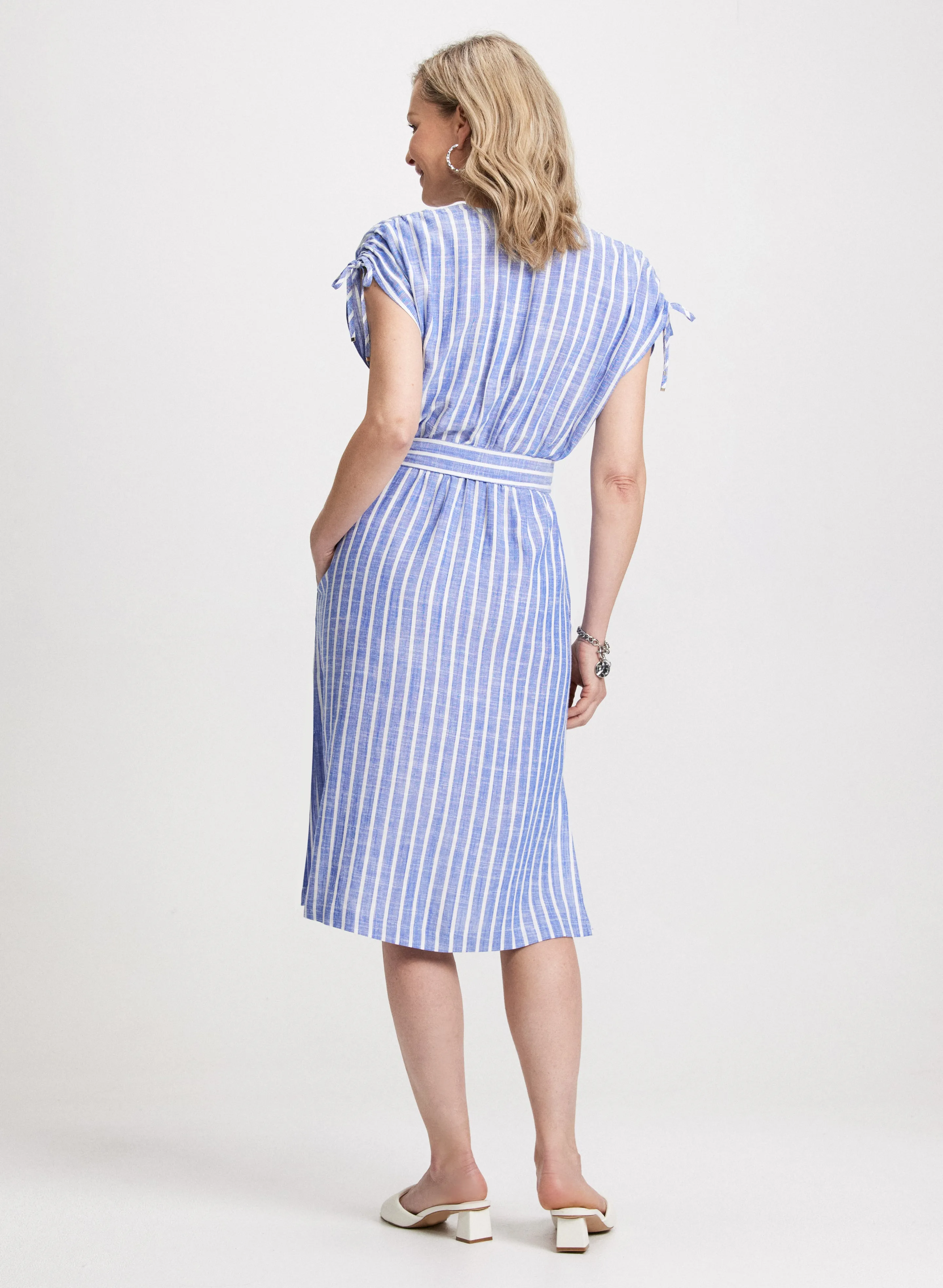 Midi Striped Linen Blend Dress sold by Laura product image thumbnail 3