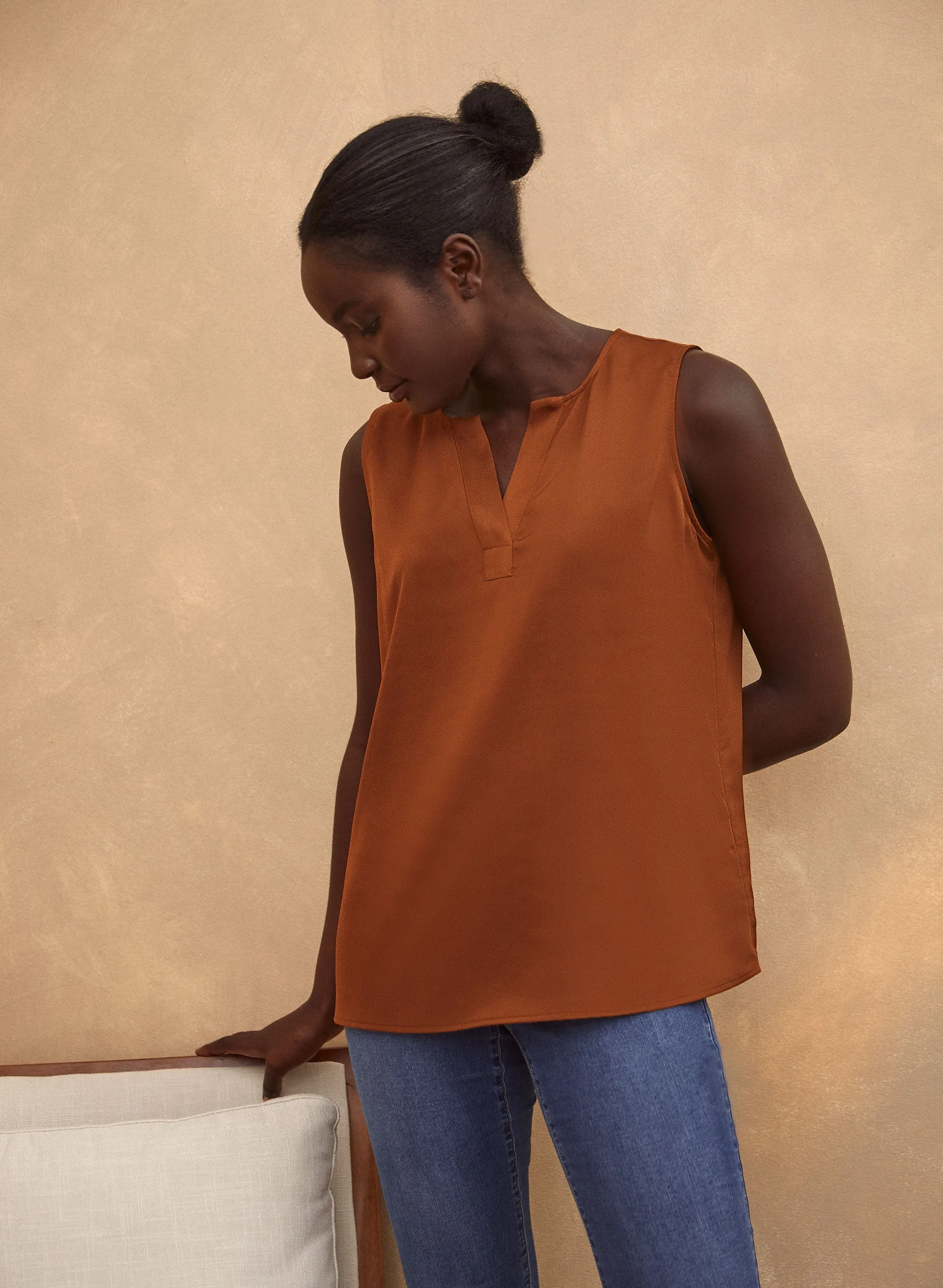 Sleeveless V-Neck Blouse sold by Laura