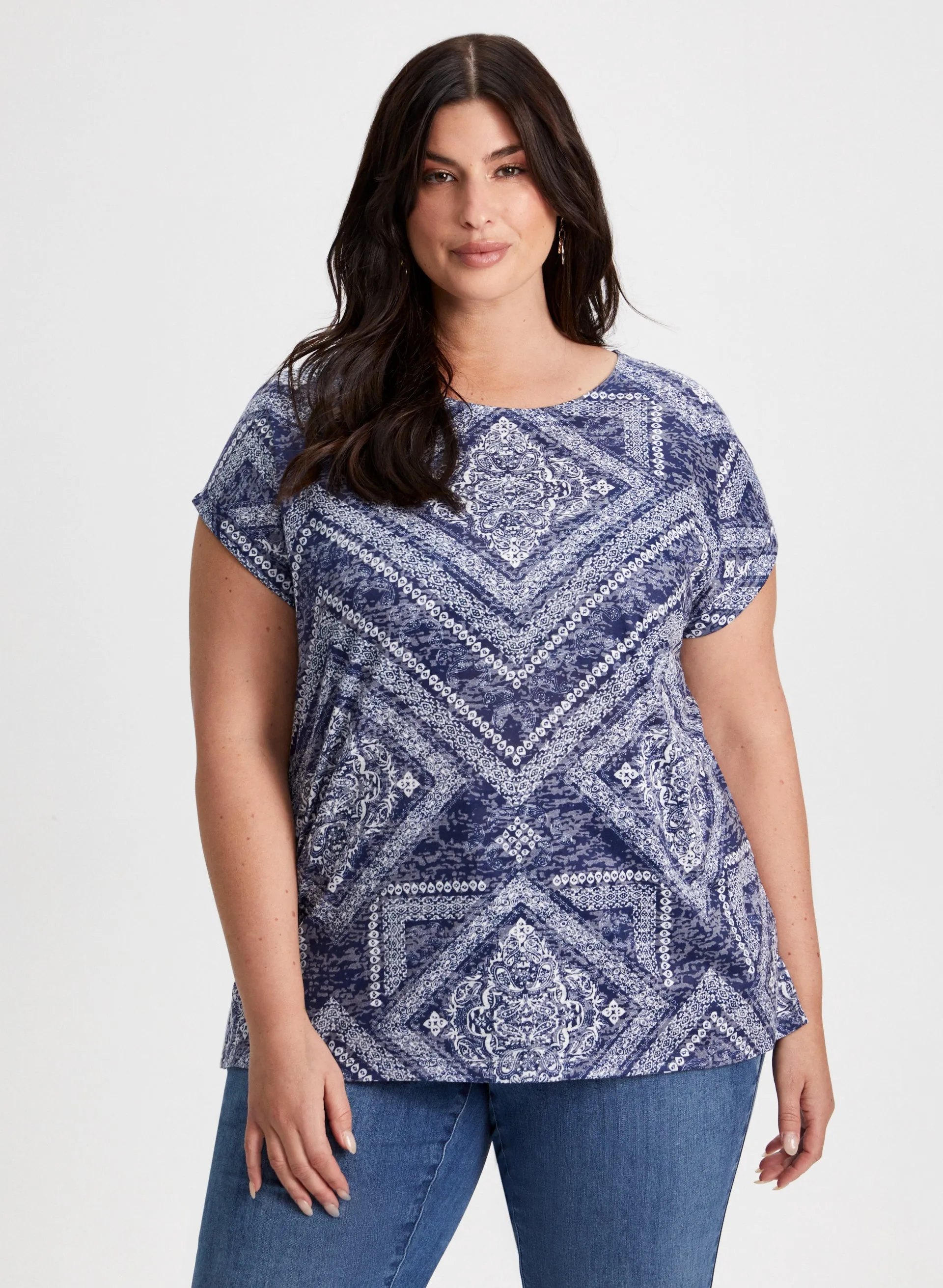 Paisley & Diamond Print Tee sold by Laura product image thumbnail 5