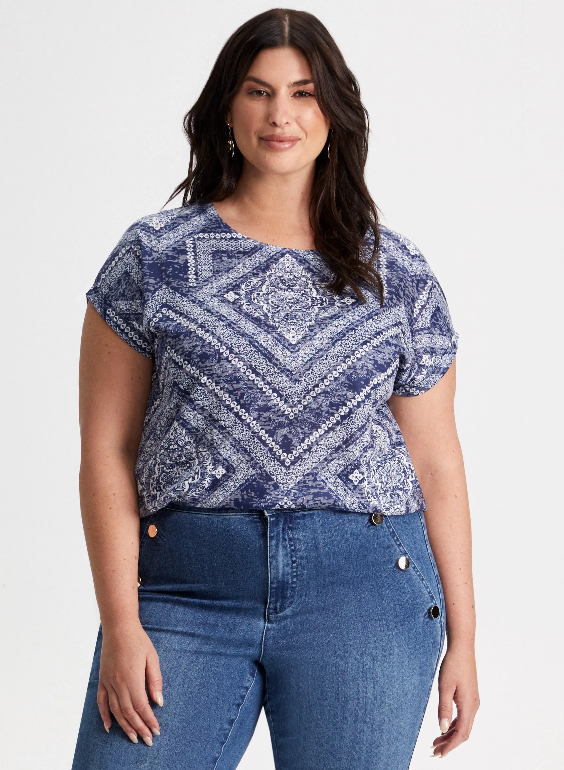 Paisley & Diamond Print Tee sold by Laura