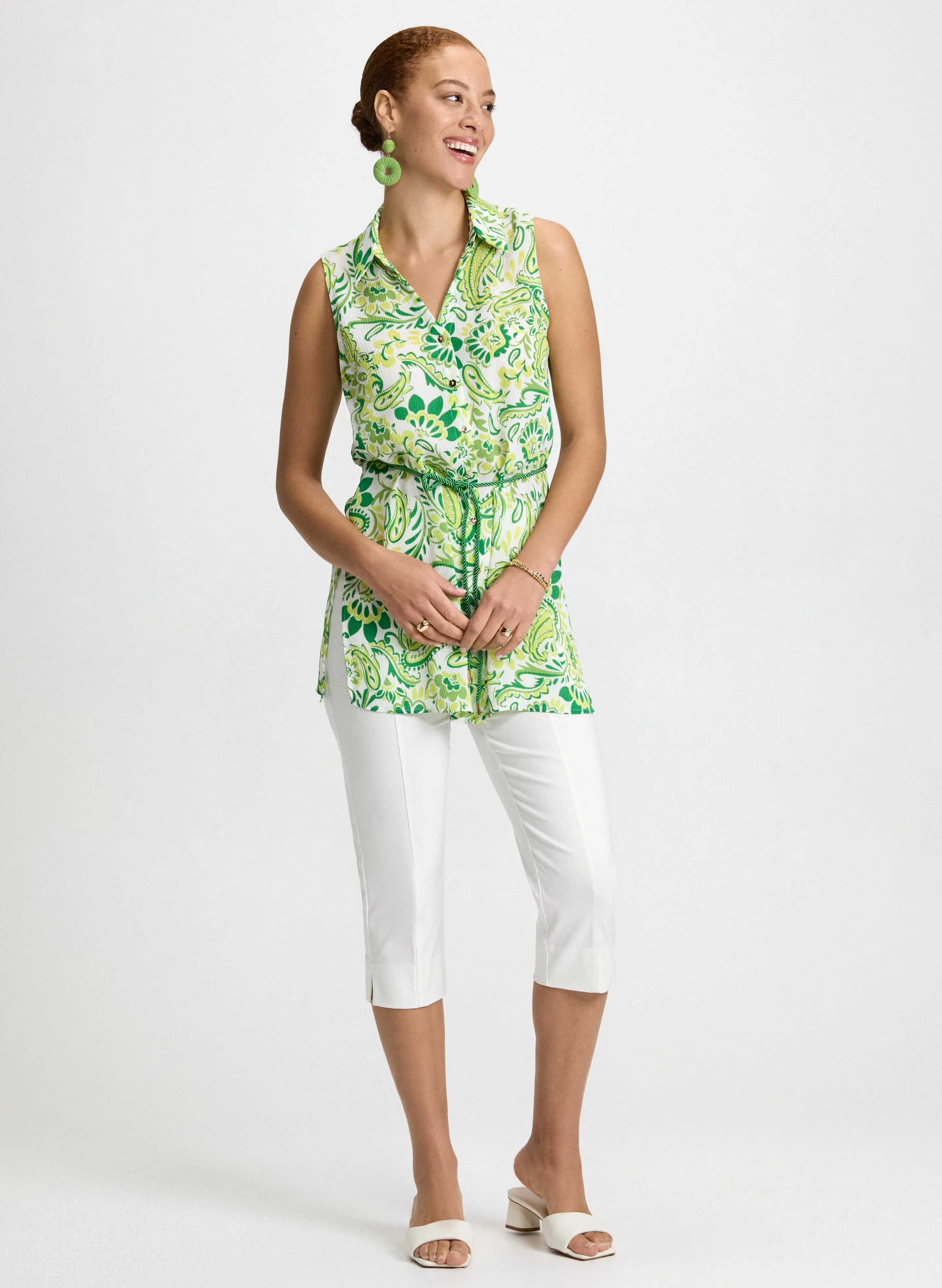 Sleeveless Paisley Button-Down Tunic sold by Laura product image thumbnail 3