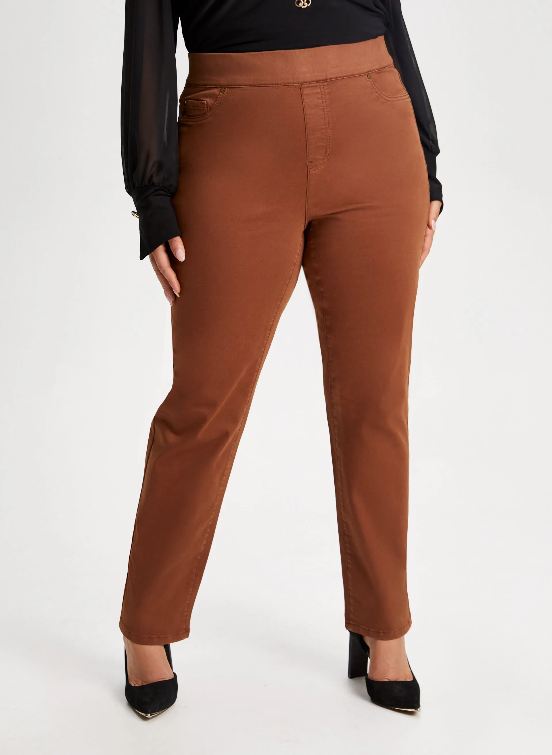 Pull-On Straight Leg Jeans sold by Laura