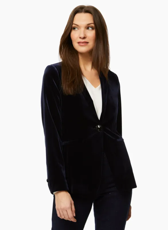 Velvet Single Button Jacket sold by Laura
