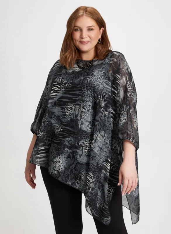 Asymmetric Snake Print Top sold by Laura
