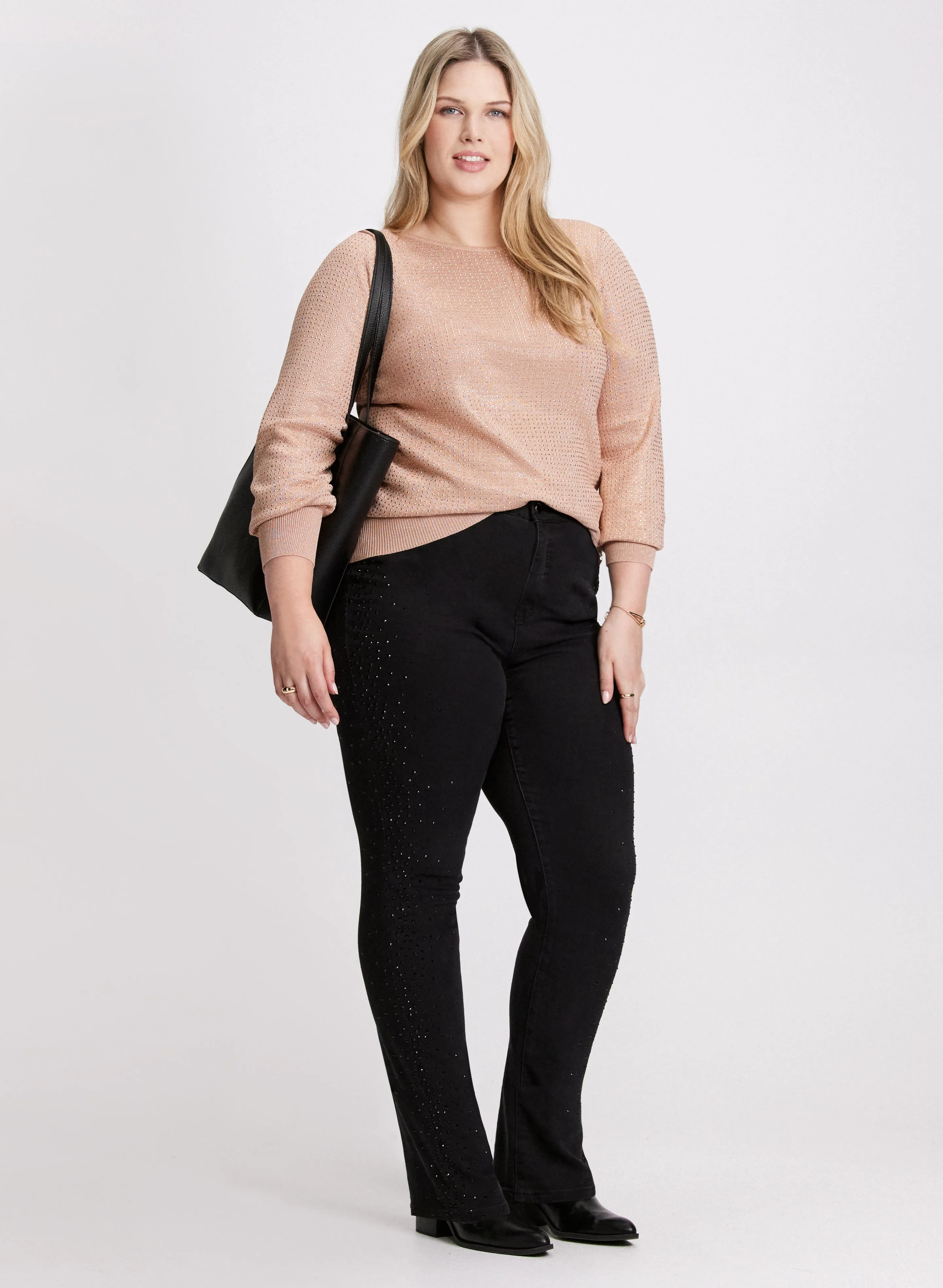 Boat Neck Sweater & Straight Leg Jeans sold by Laura