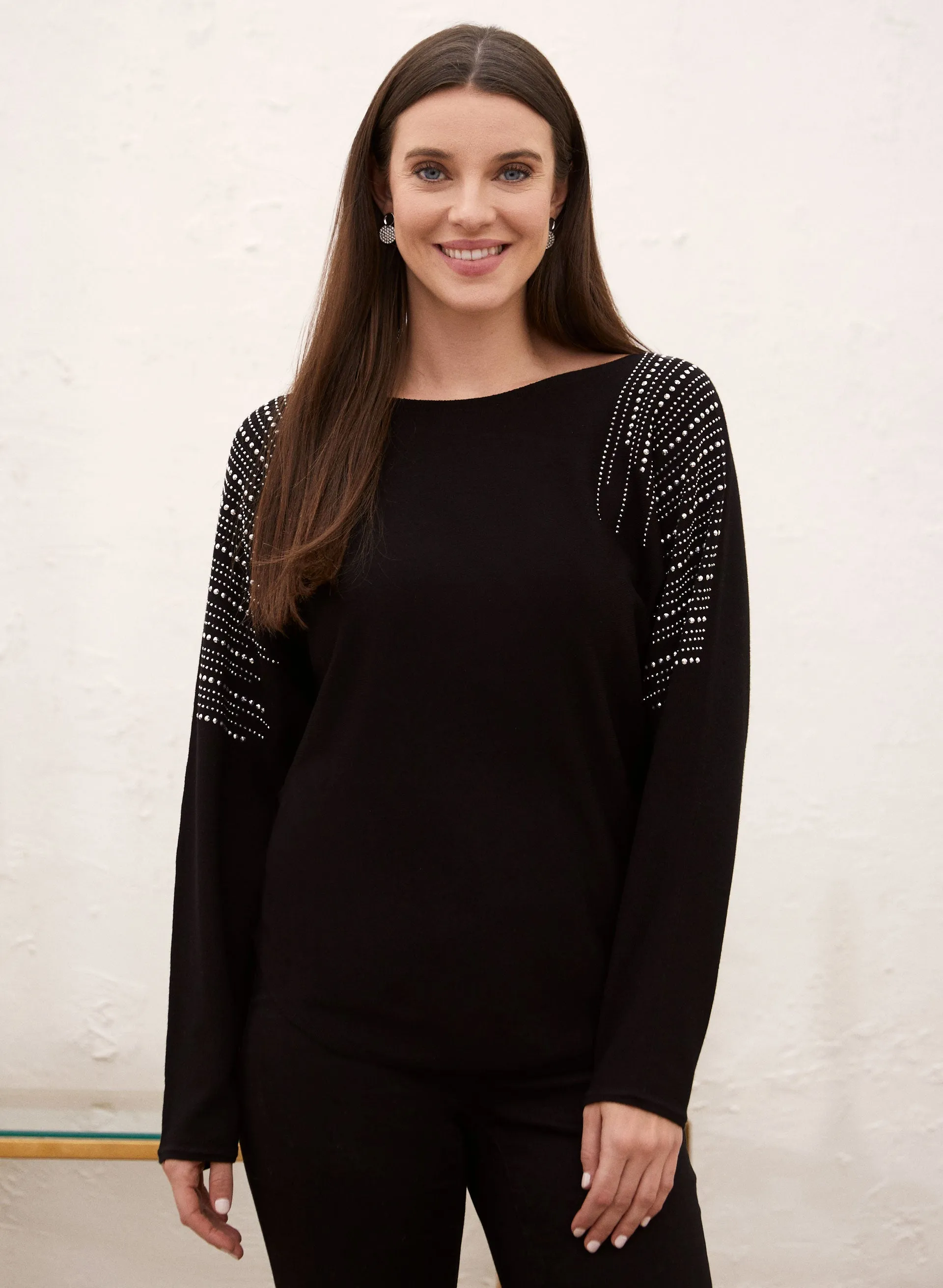 Pearl Detail Dolman Sleeve Sweater sold by Laura