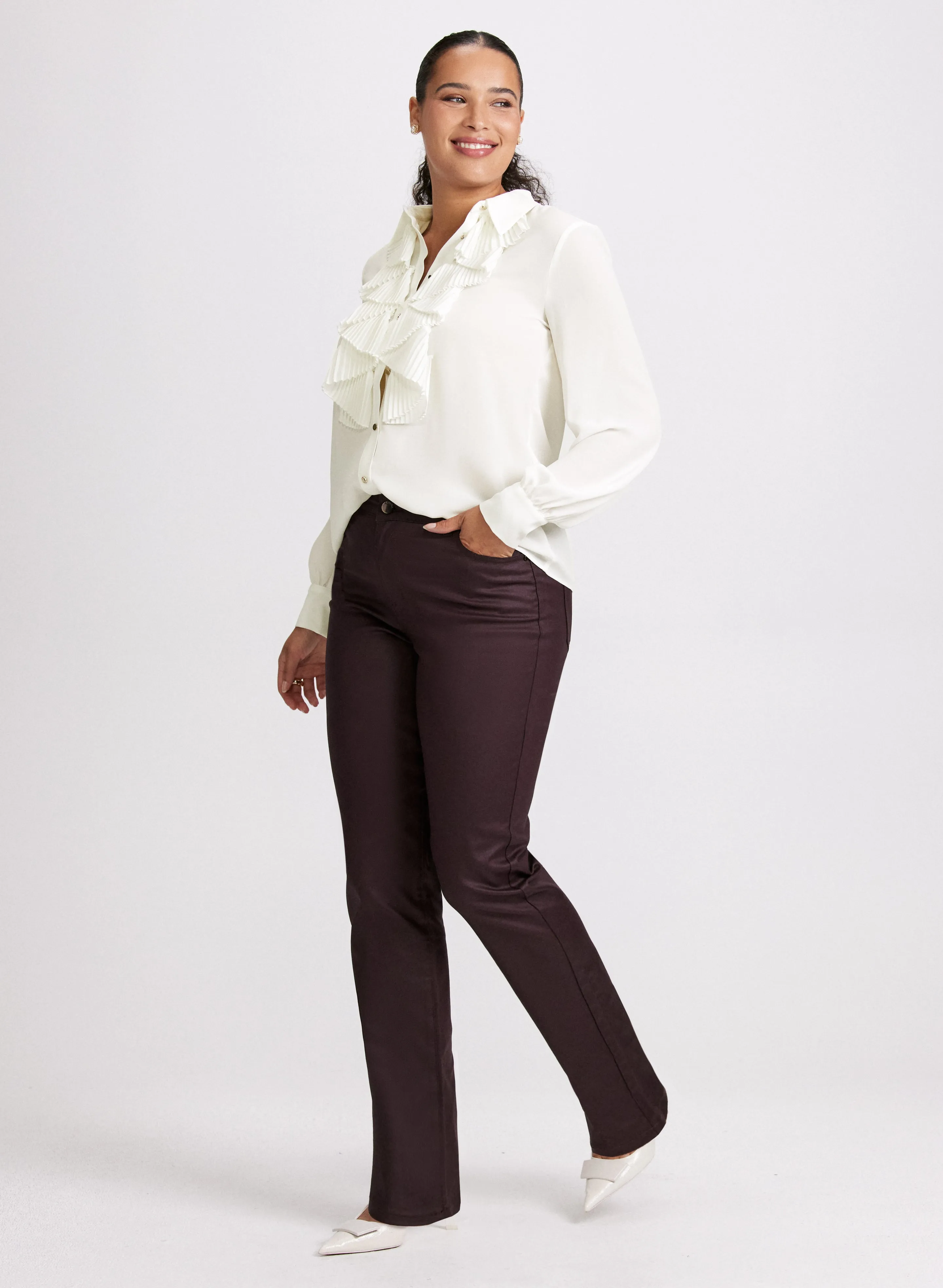 Ruffled Button-Down Blouse sold by Laura product image thumbnail 3