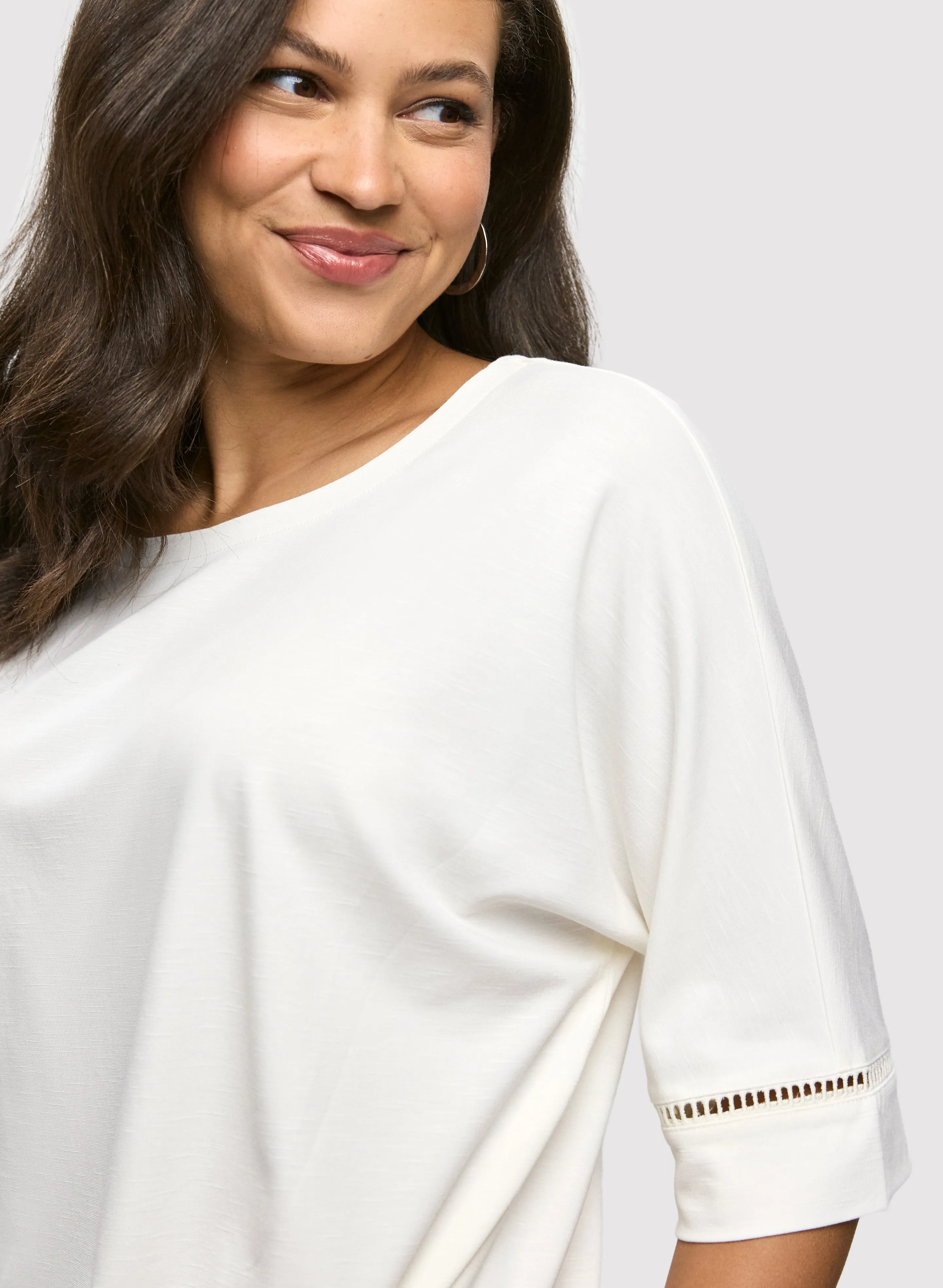 3/4 Sleeve Openwork Top sold by Laura product image thumbnail 4