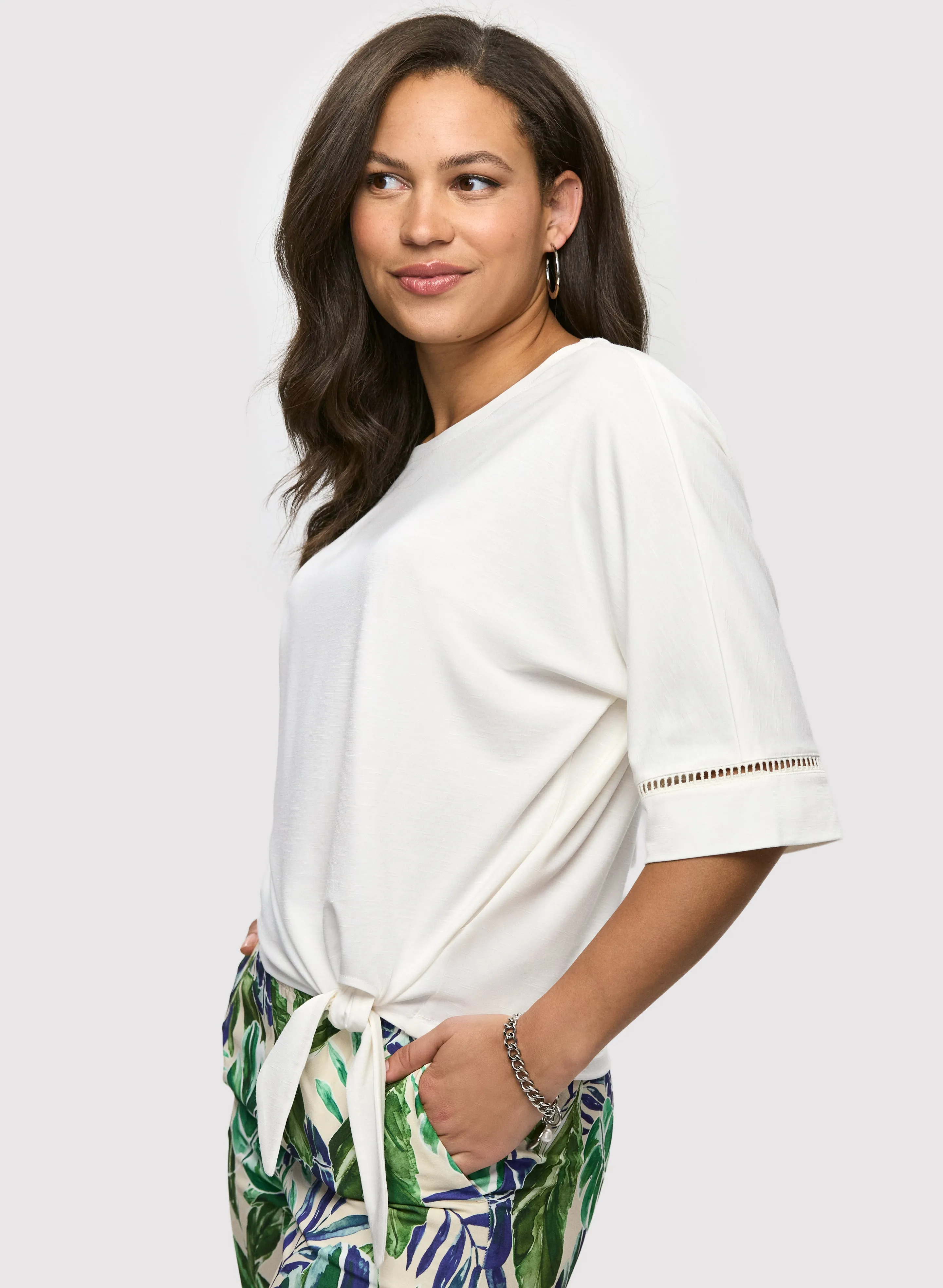 3/4 Sleeve Openwork Top sold by Laura product image thumbnail 5