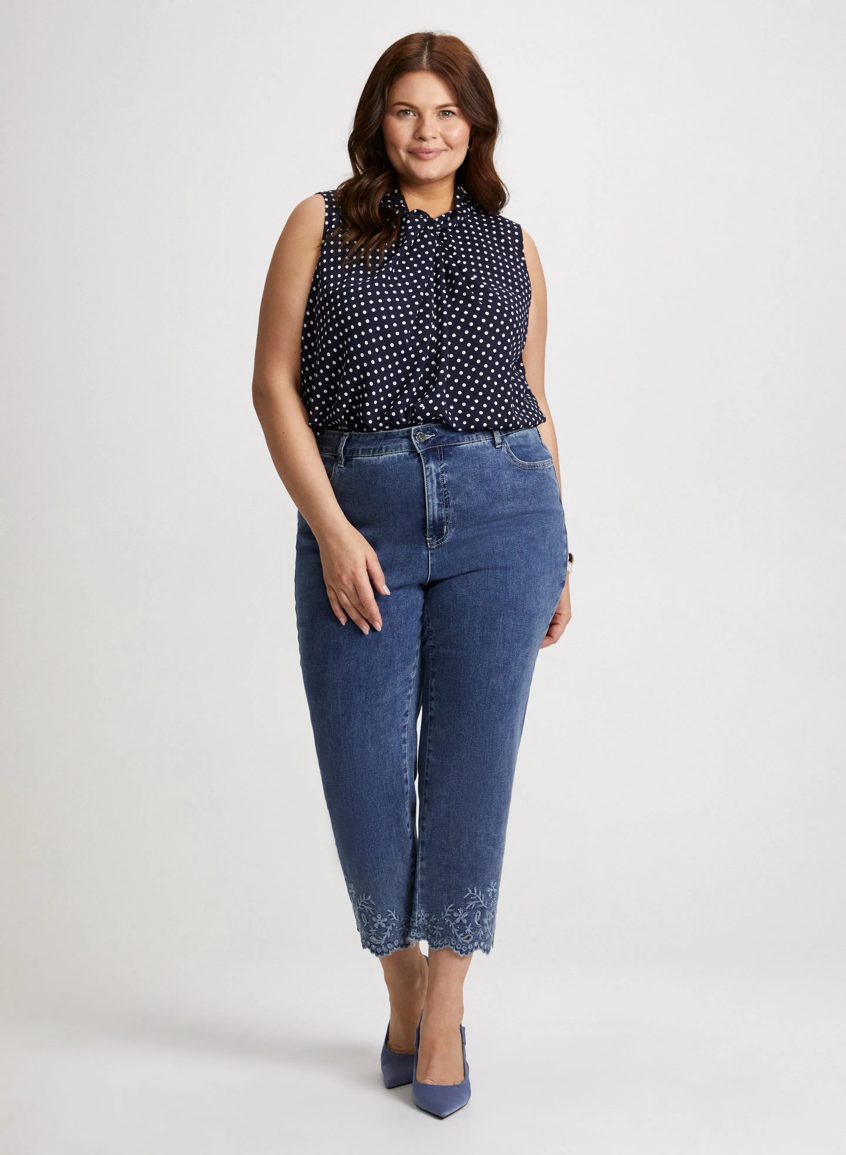 Scalloped Hem Denim Capris sold by Laura product image thumbnail 3