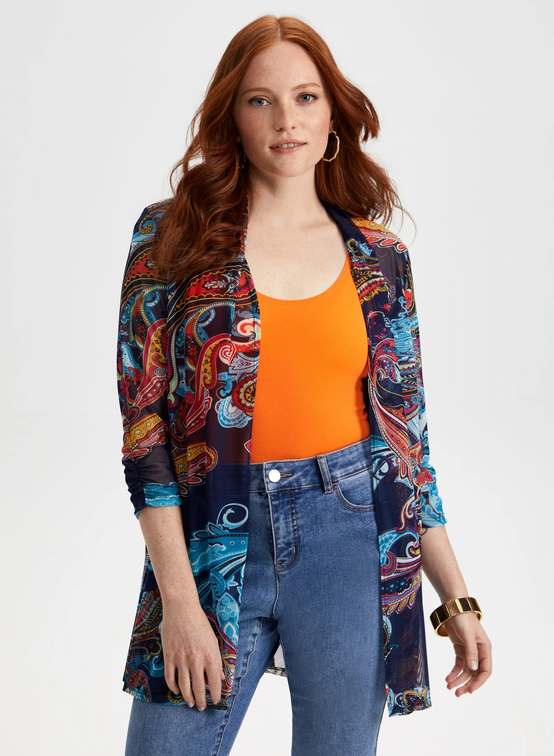 Paisley Print Open Front Top sold by Laura