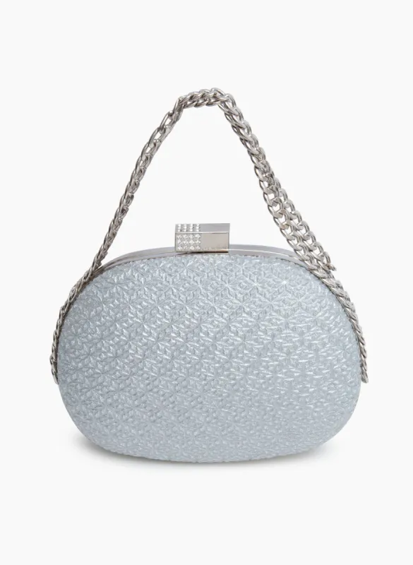 Oval Chain Link Detail Clutch sold by Laura