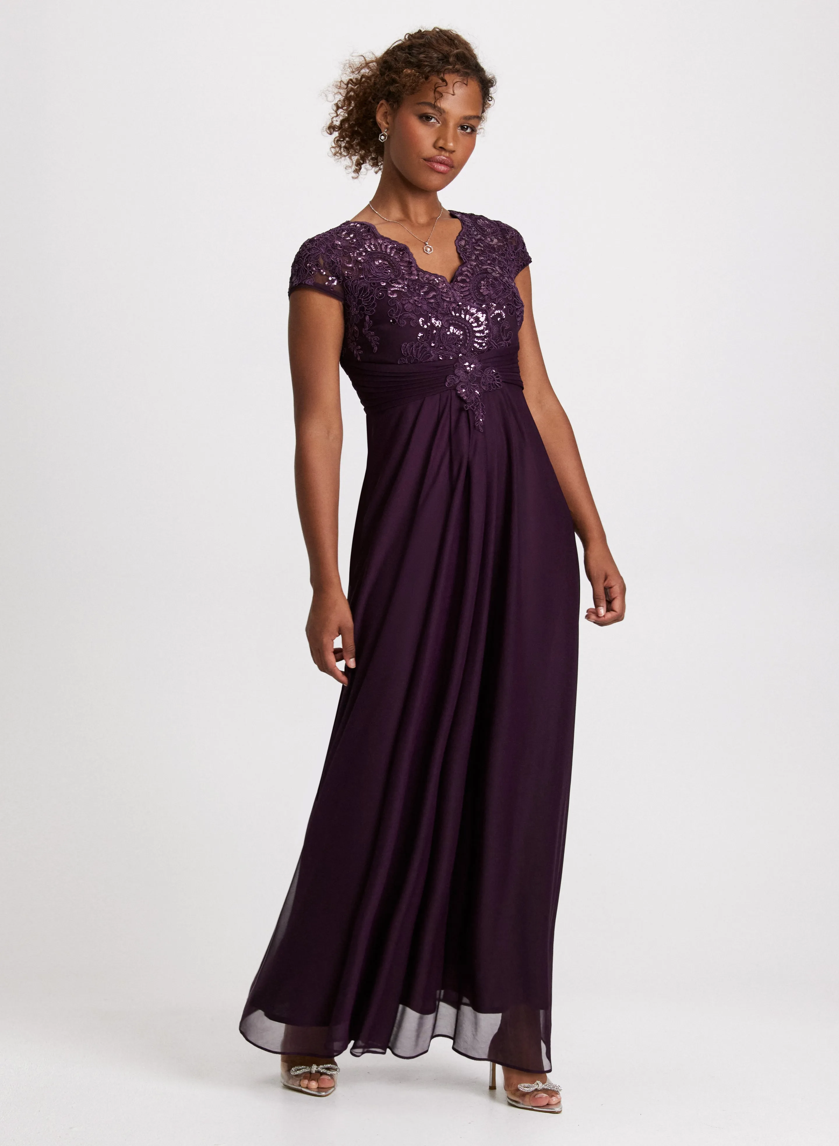 Lace Detail Fit-&-Flare Dress sold by Laura