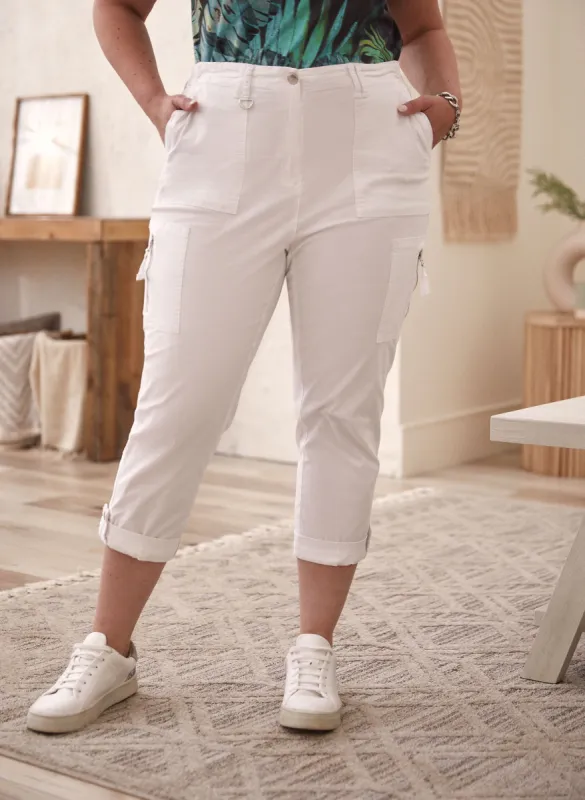 Zipper Detail Cargo Capris sold by Laura