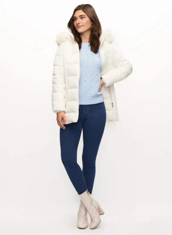 Quilted Coat & Straight Leg Jeans sold by Laura
