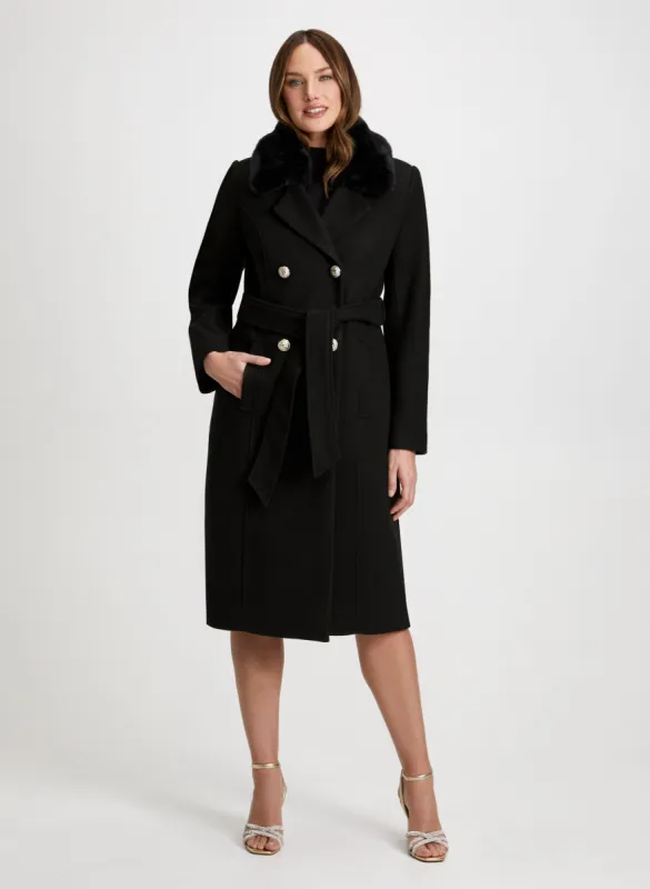 Stretch Wool Blend Trench Coat sold by Laura