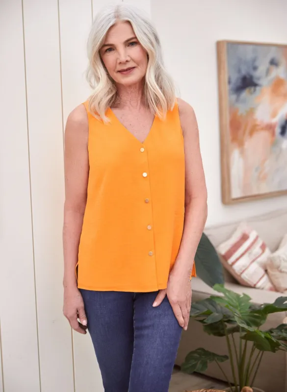 Sleeveless Button Front Blouse sold by Laura