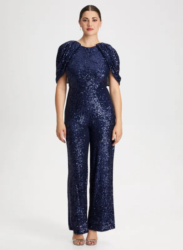 Sequin Jumpsuit with Cape sold by Laura