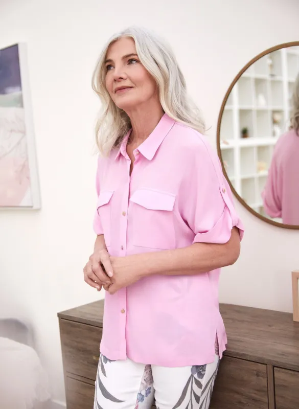 3/4 Sleeve Button-Down Blouse sold by Laura