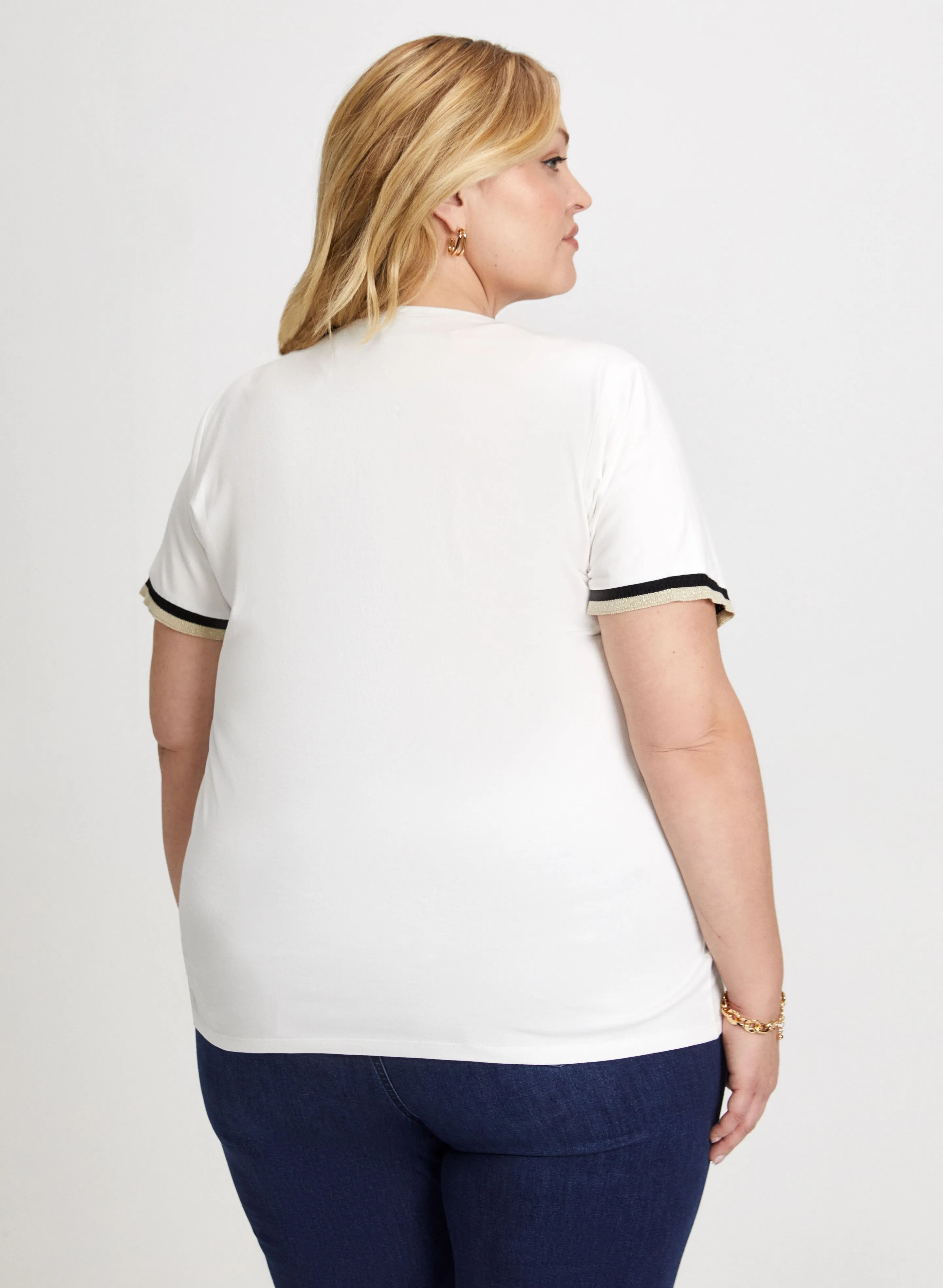 Tee With Metallic Contrast Trim sold by Laura product image thumbnail 4