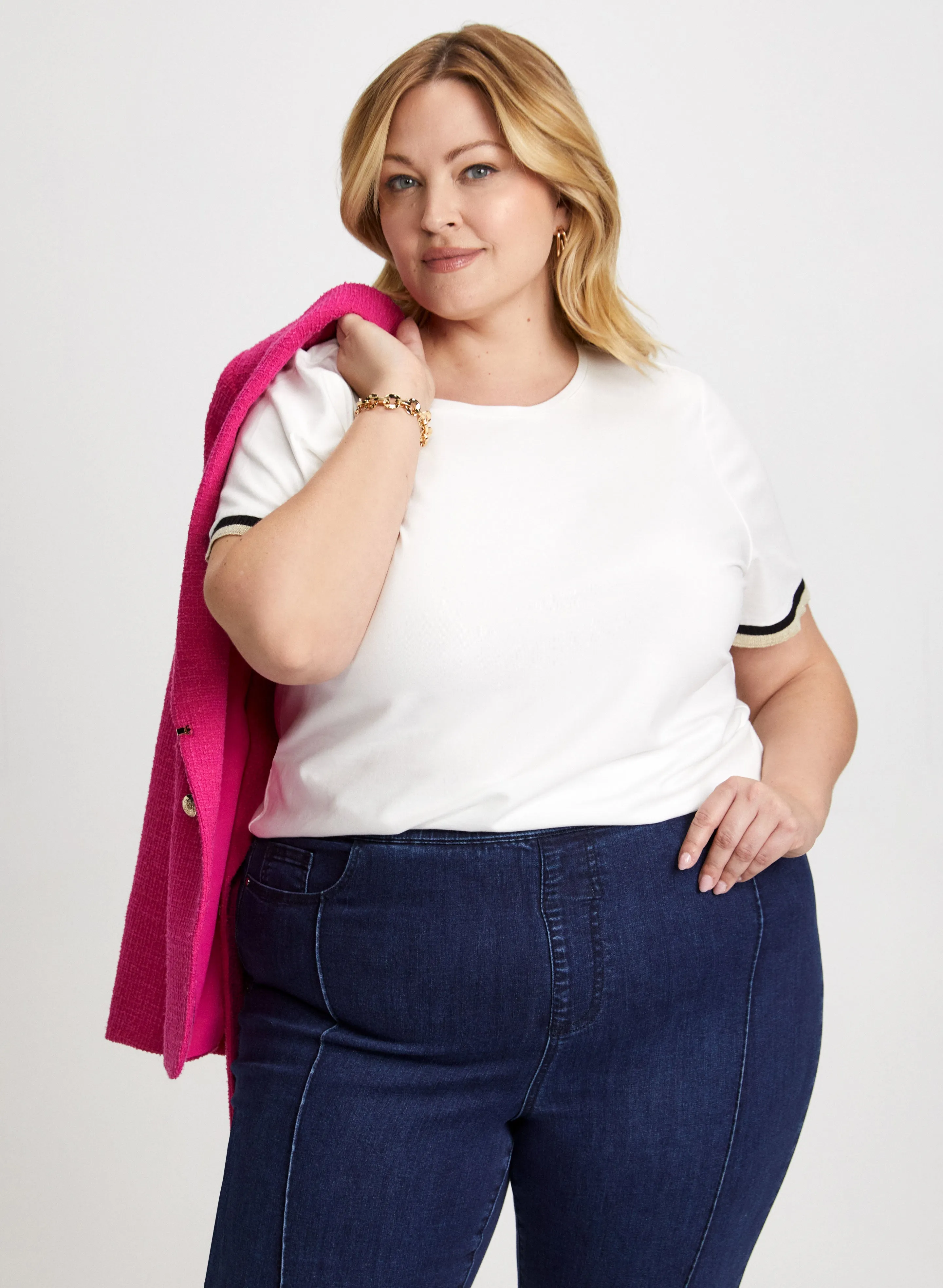 Tee With Metallic Contrast Trim sold by Laura