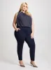 Button Tab Detail Pull-On Pants sold by Laura