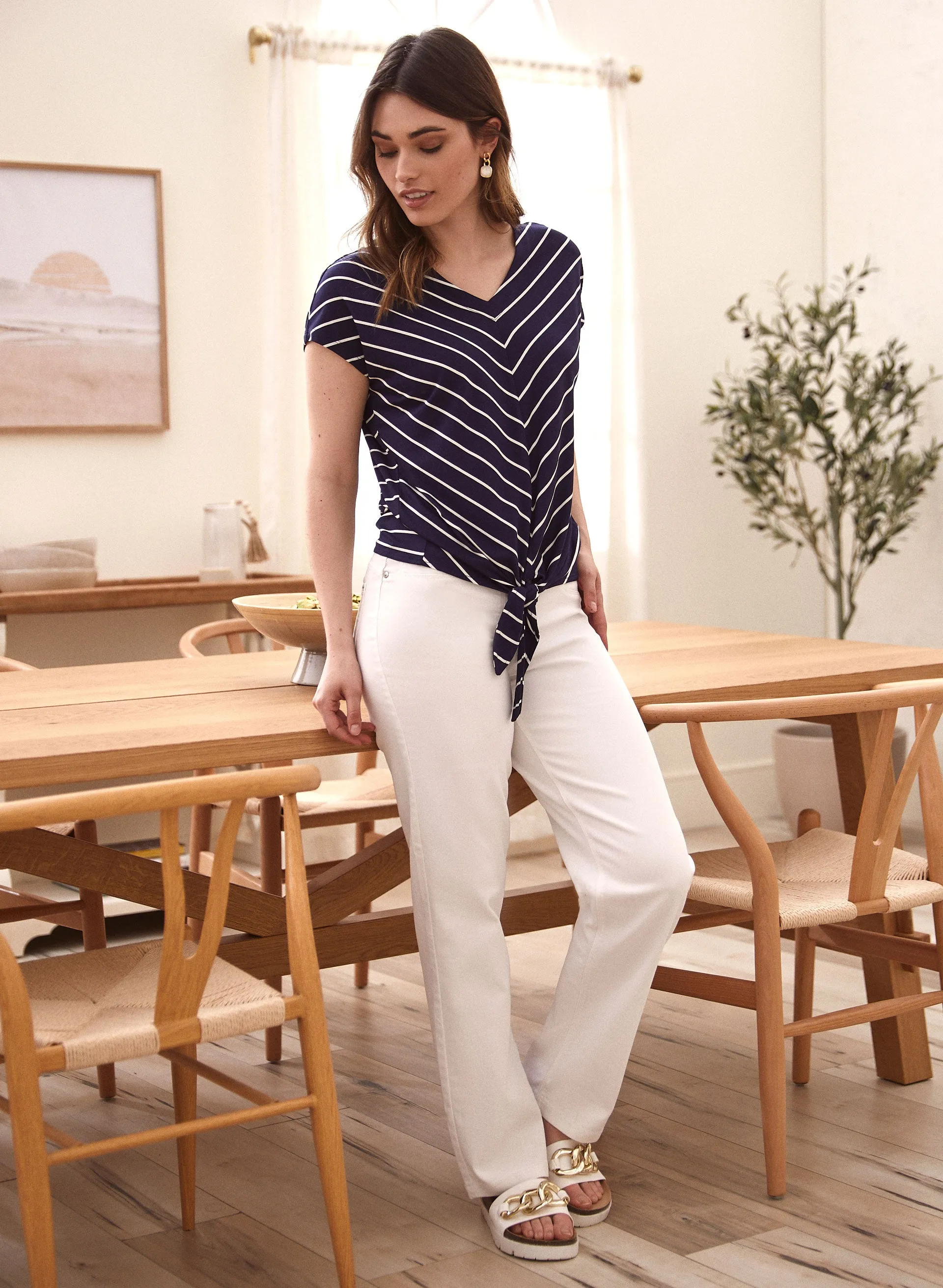 V-Neck Stripe Print Top sold by Laura product image thumbnail 3