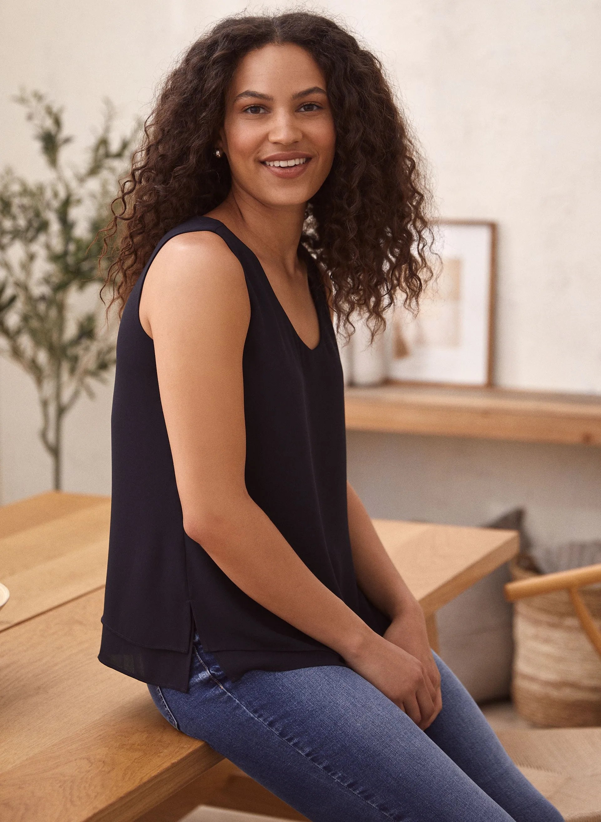 Sleeveless V-Neck Blouse sold by Laura