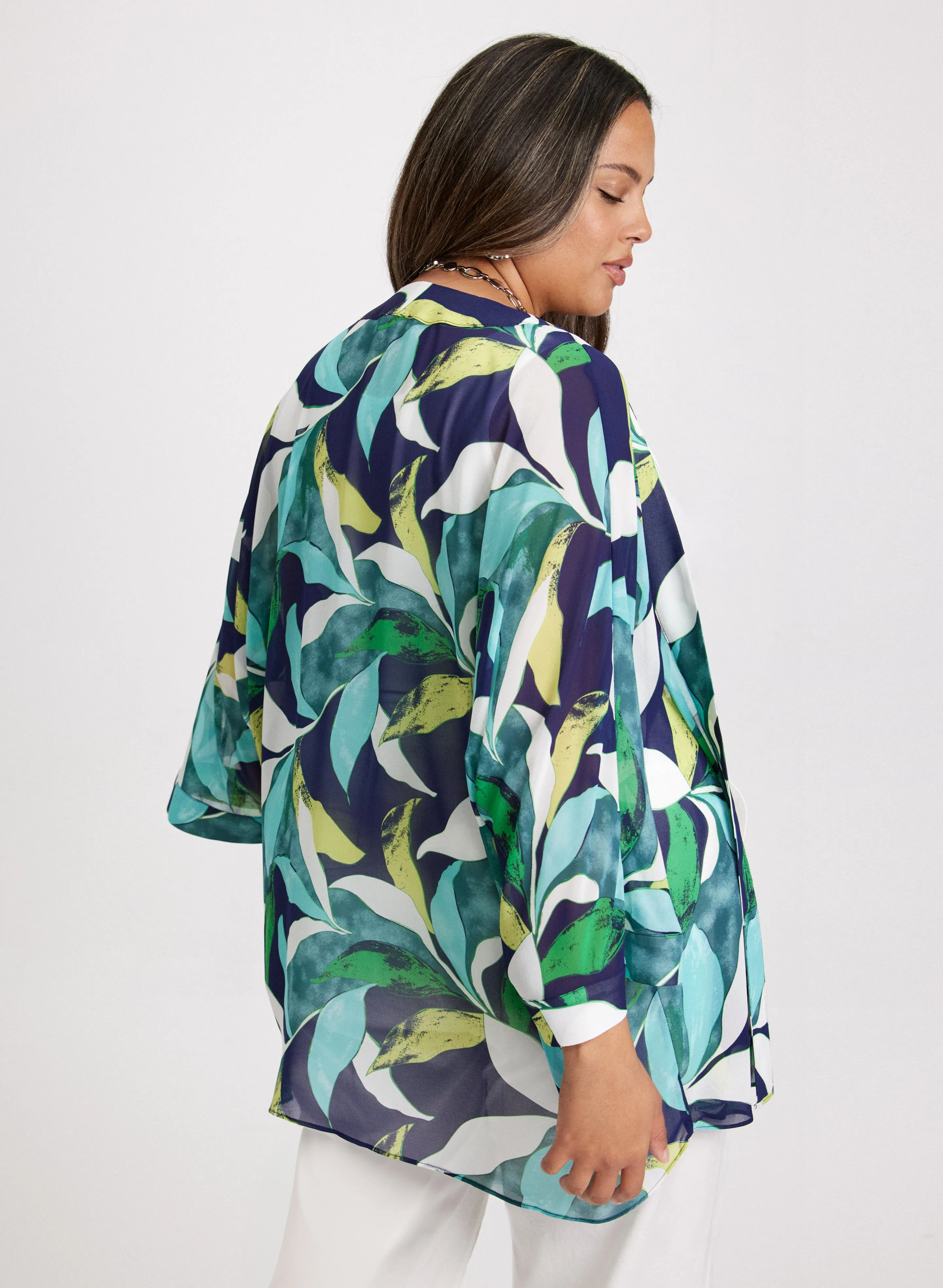 Tropical Print Open Cardigan sold by Laura product image thumbnail 4
