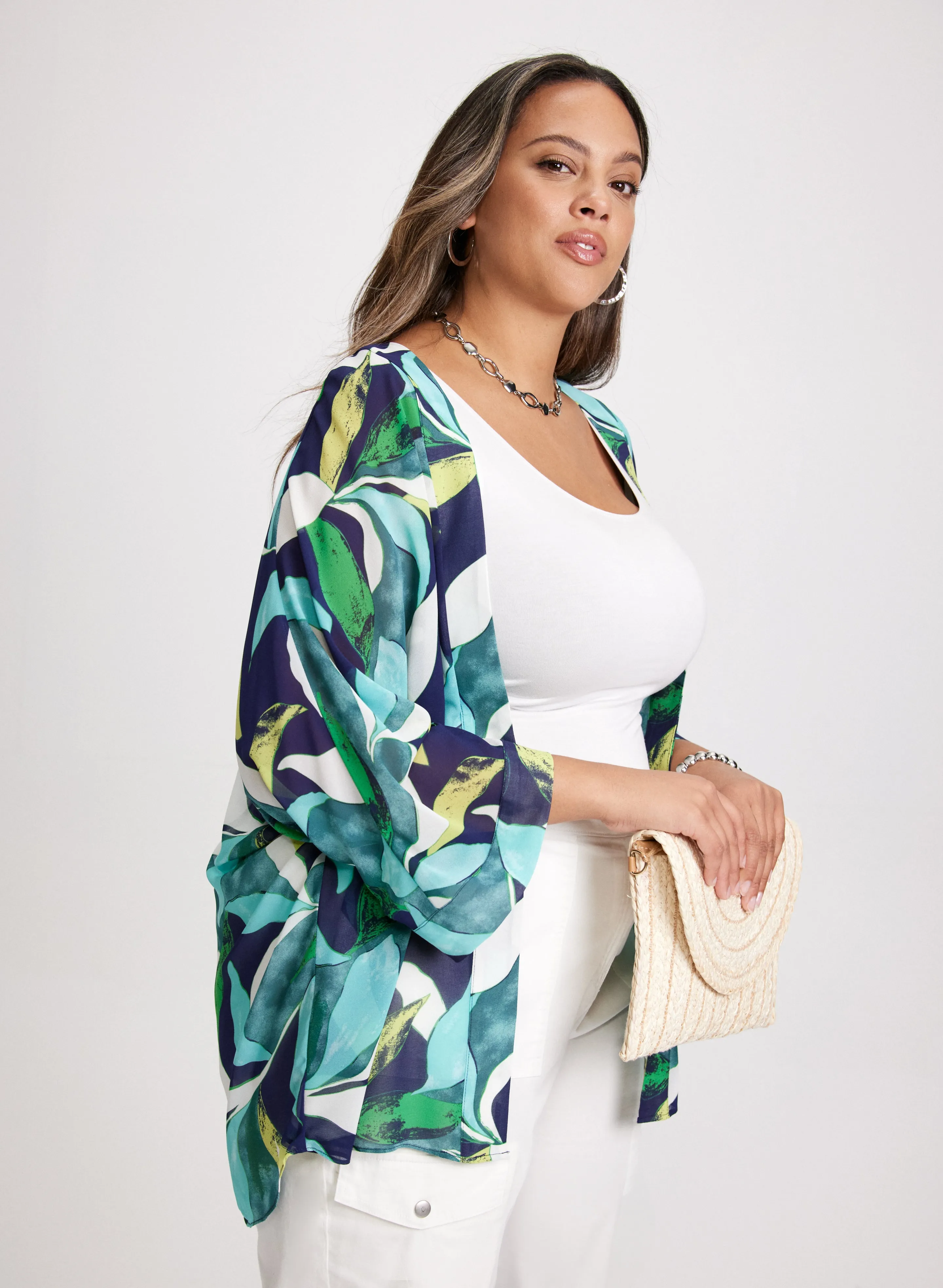 Tropical Print Open Cardigan sold by Laura product image thumbnail 5