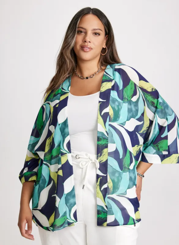 Tropical Print Open Cardigan sold by Laura