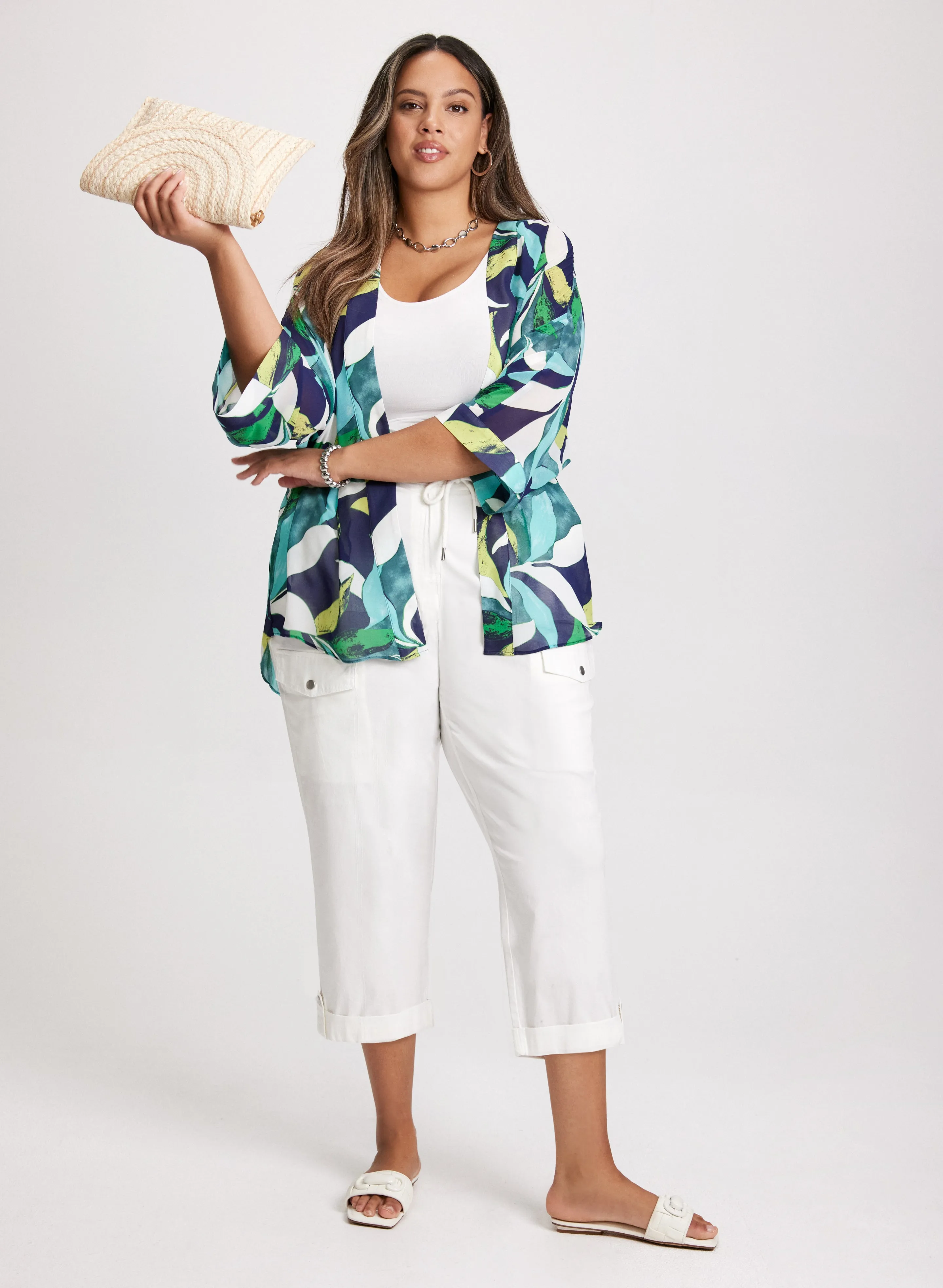 Tropical Print Open Cardigan sold by Laura product image thumbnail 3