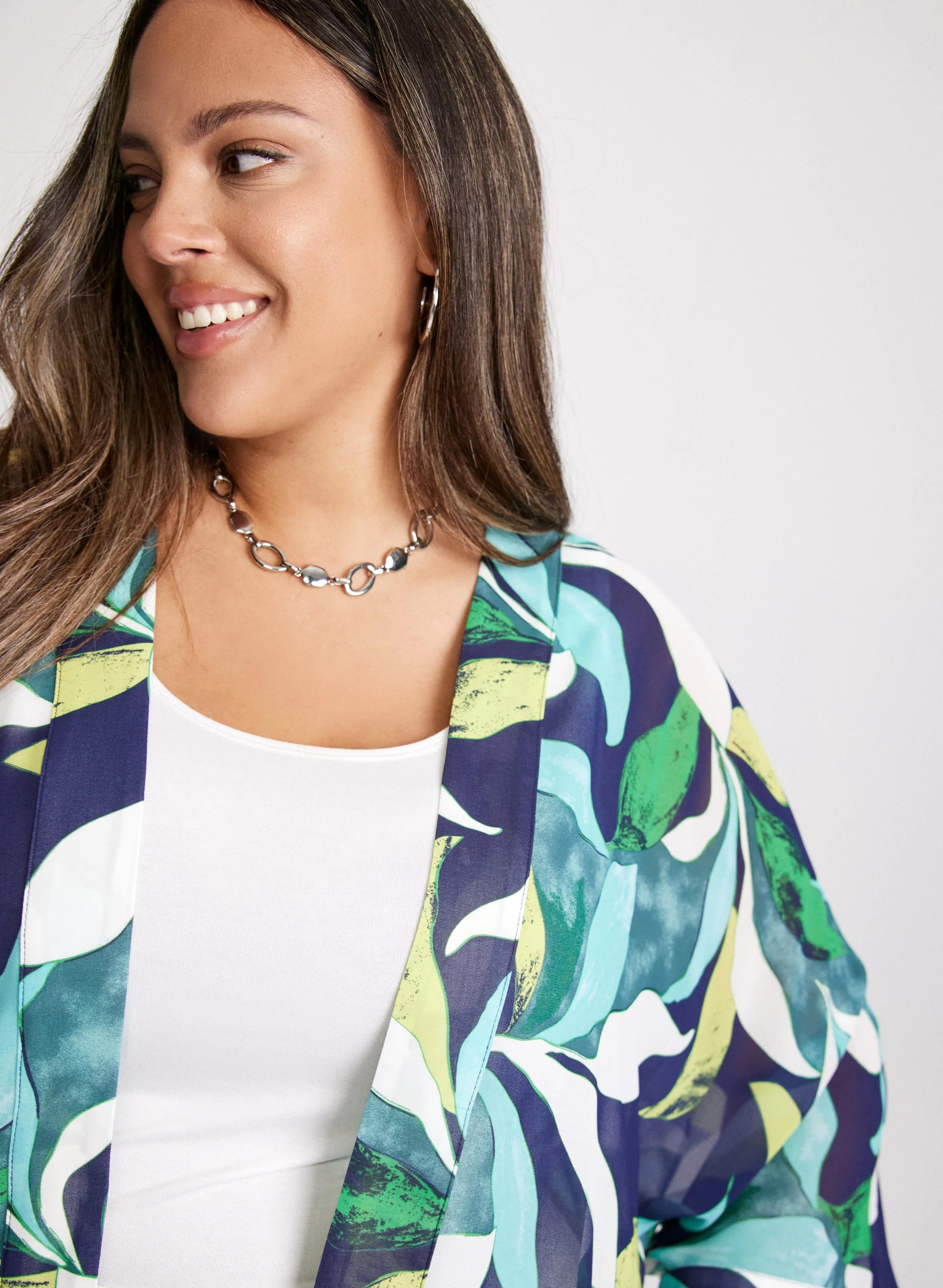 Tropical Print Open Cardigan sold by Laura product image thumbnail 2