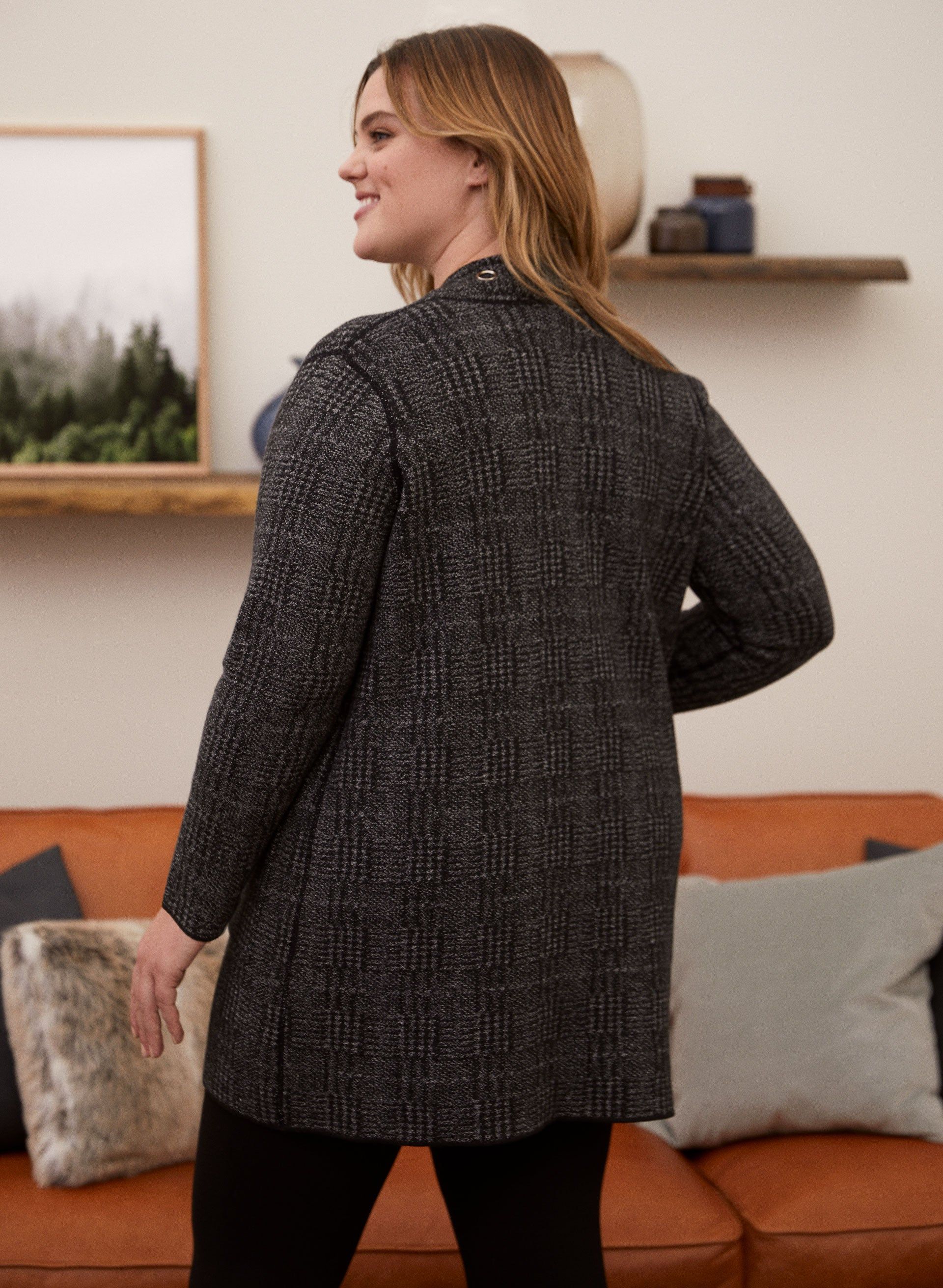 Plaid Print Coatigan sold by Laura product image thumbnail 4