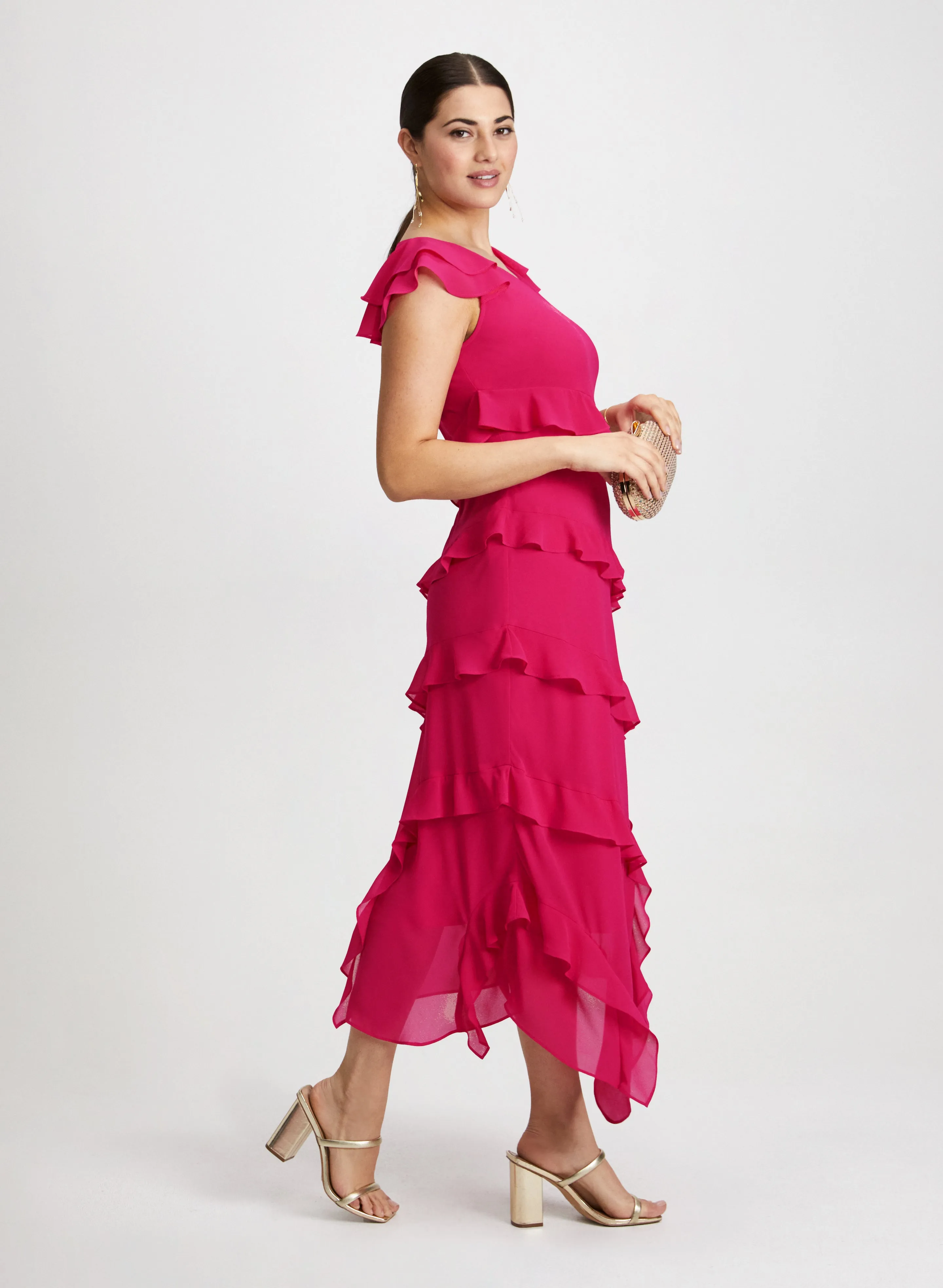 Ruffle Detail Chiffon Dress sold by Laura product image thumbnail 3