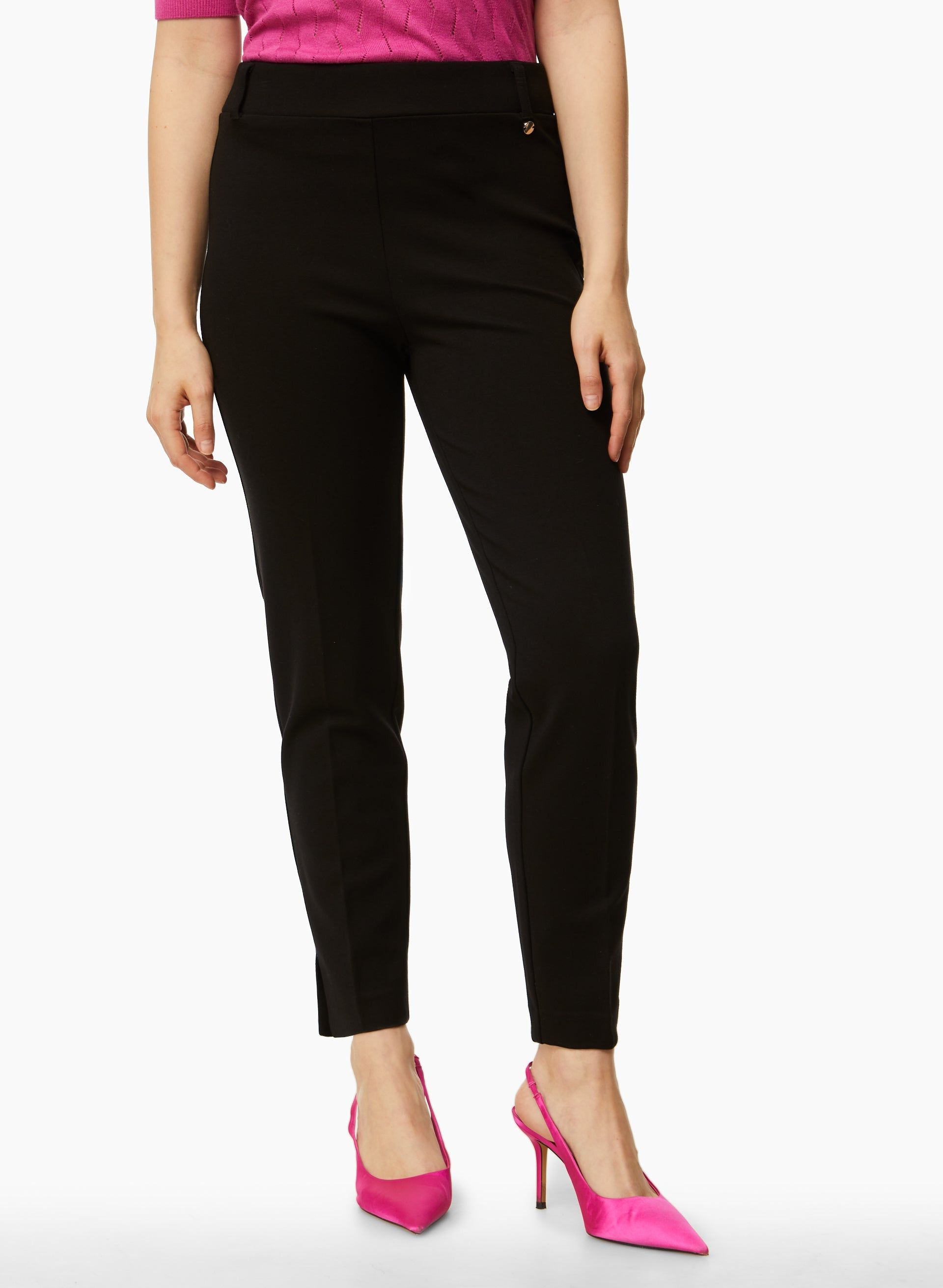 Pull-On Stud Detail Slim Leg Pants sold by Laura